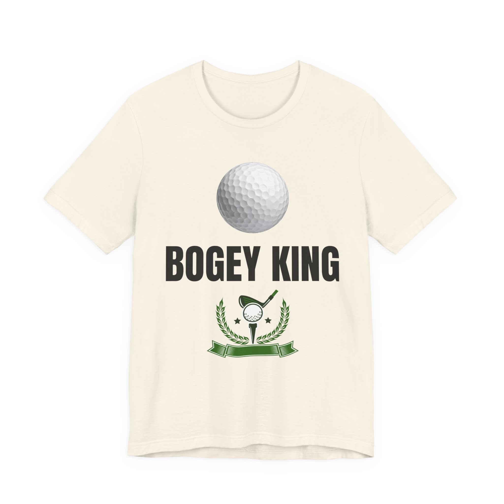 Bogey King Golf T-Shirt — Funny Golf Shirt with Golf Ball & Wreath Design