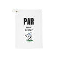 Golf Towel — "Par Mow Repeat" Funny Golf Club Towel with Grommet (Gift for Golfers)