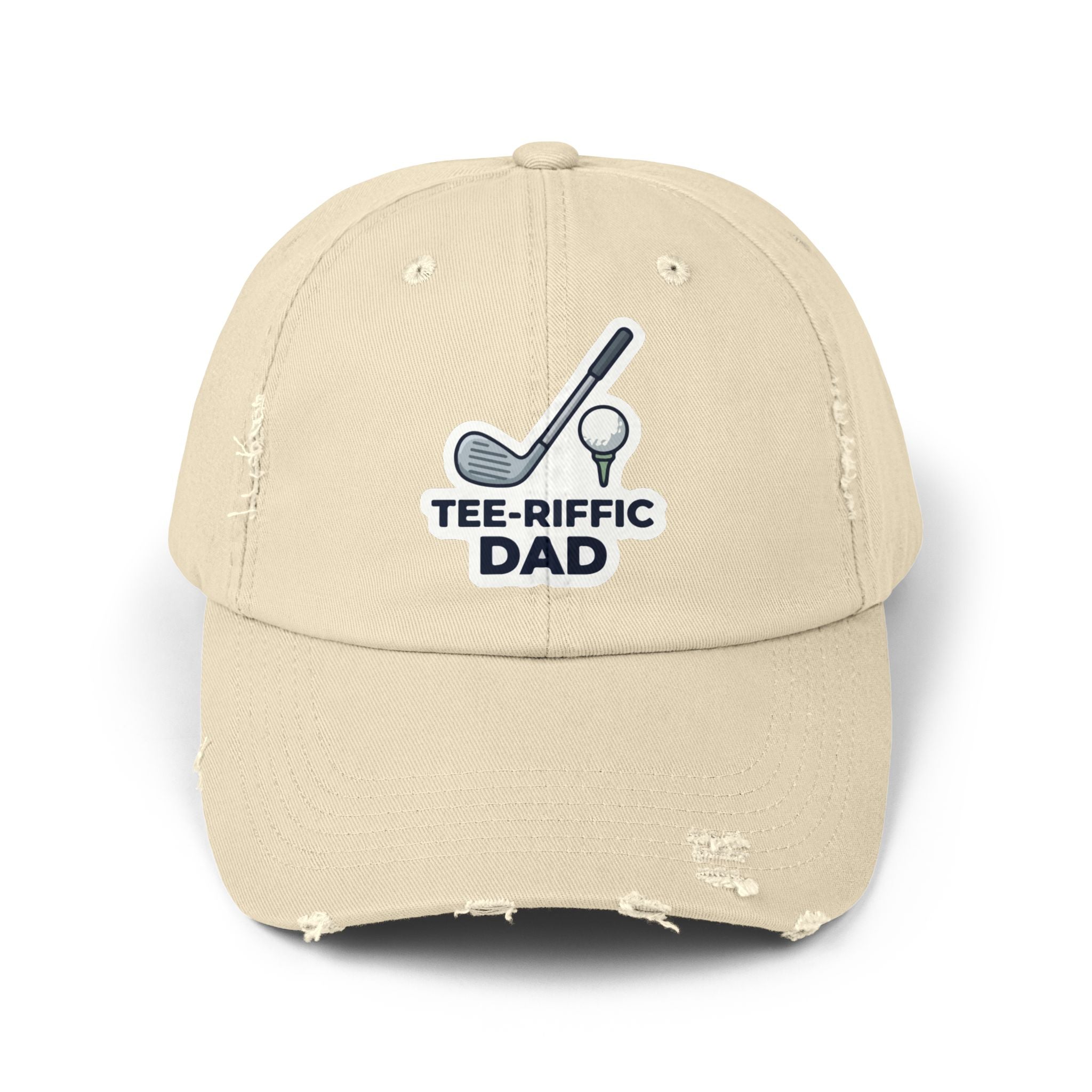 Tee-riffic Dad Cap — Distressed Golf Dad Hat, Father's Day Gift
