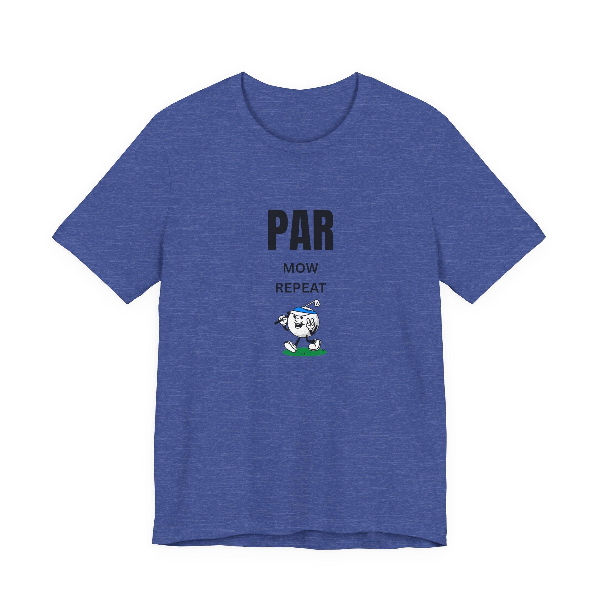 Golf "Par, Mow, Repeat" T-Shirt — Funny Golfing Tee for Golf Lovers