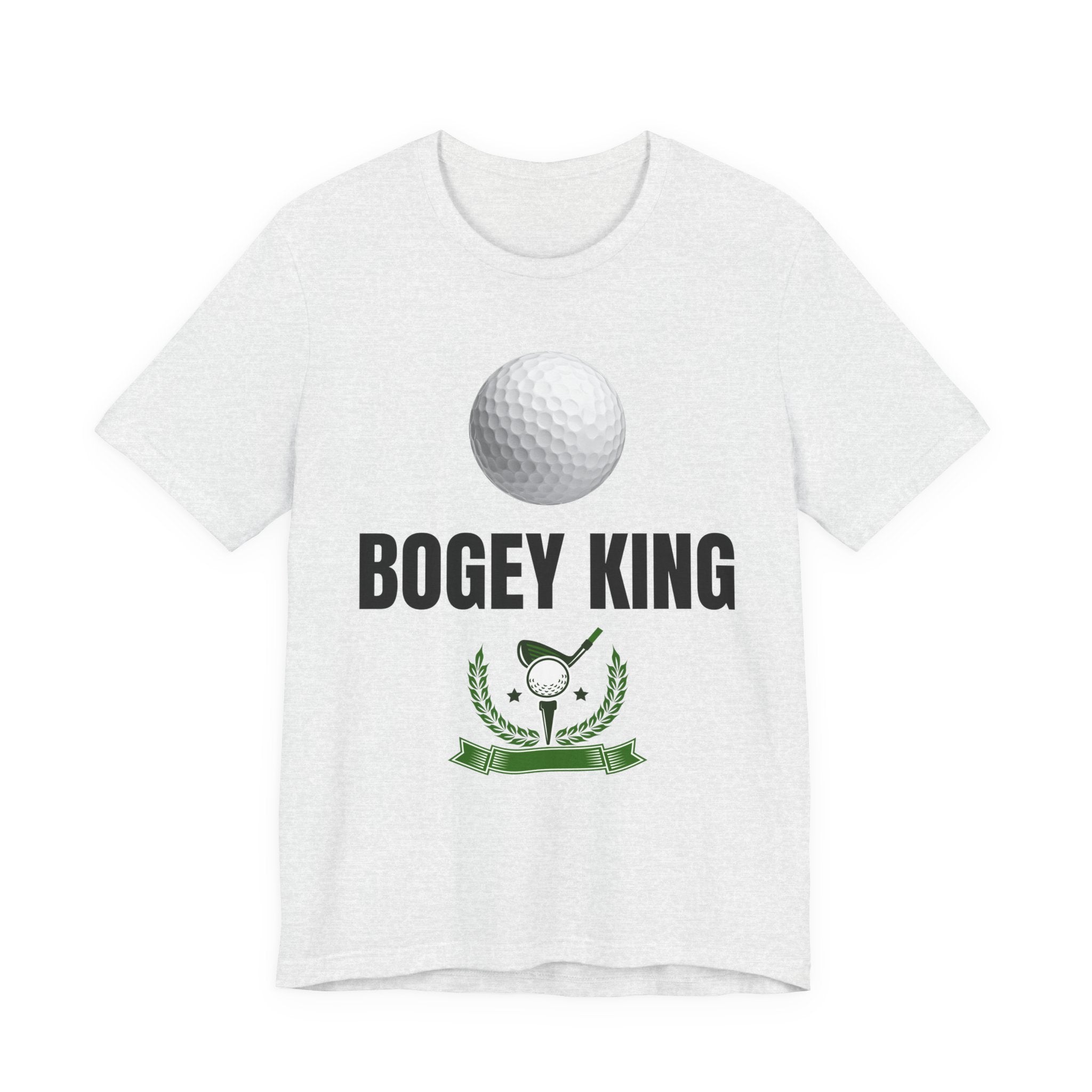 Bogey King Golf T-Shirt — Funny Golf Shirt with Golf Ball & Wreath Design