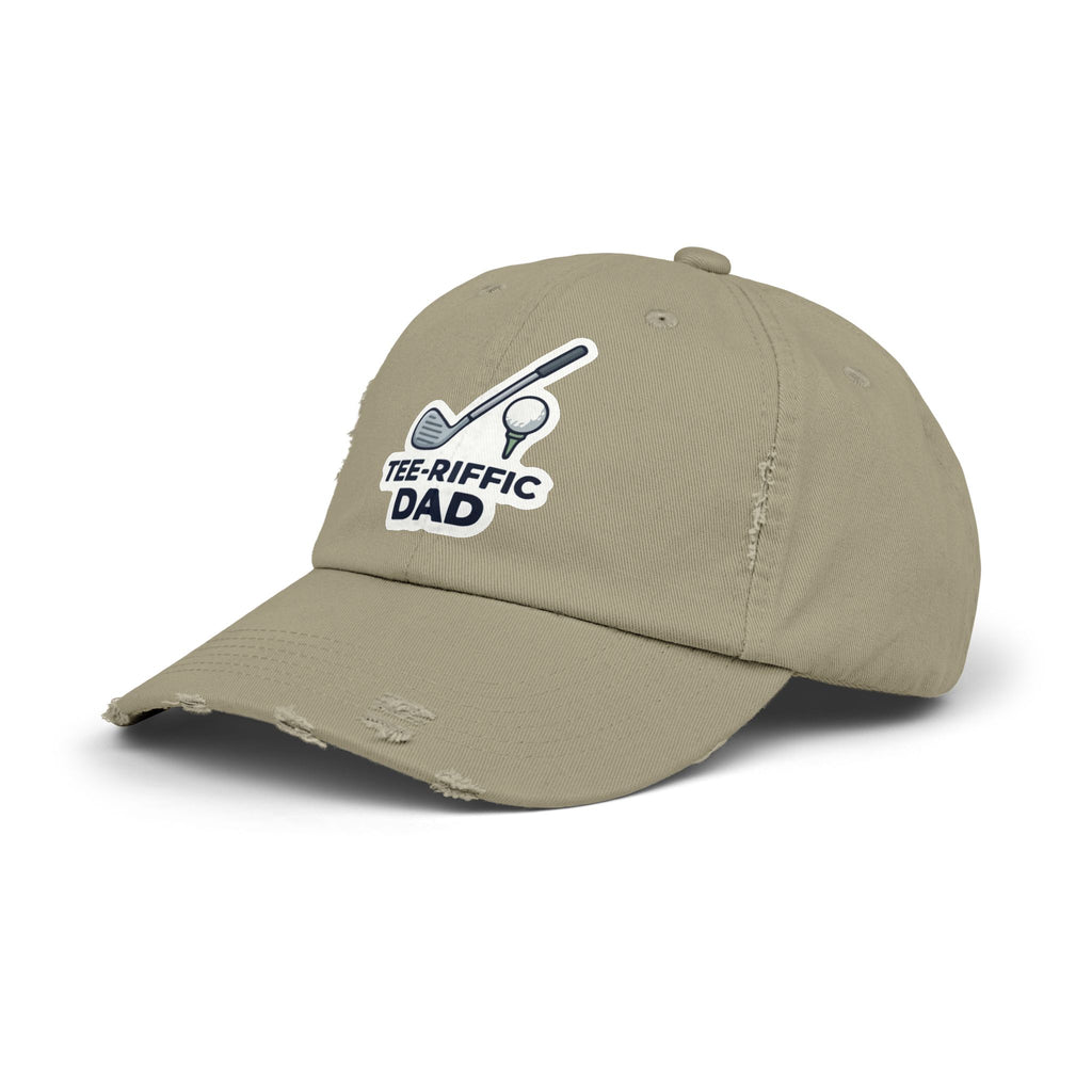 Tee-riffic Dad Cap — Distressed Golf Dad Hat, Father's Day Gift