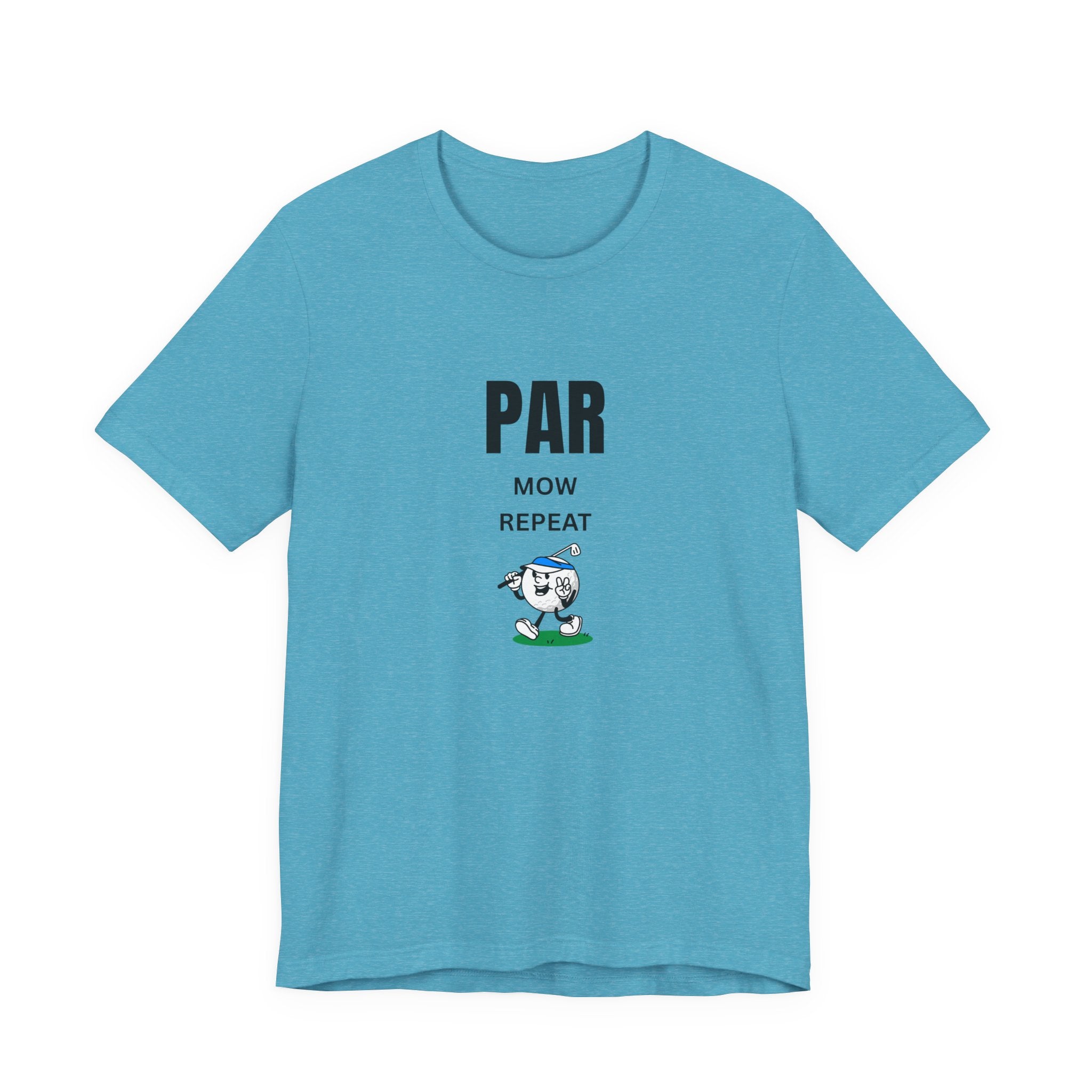 Golf "Par, Mow, Repeat" T-Shirt — Funny Golfing Tee for Golf Lovers