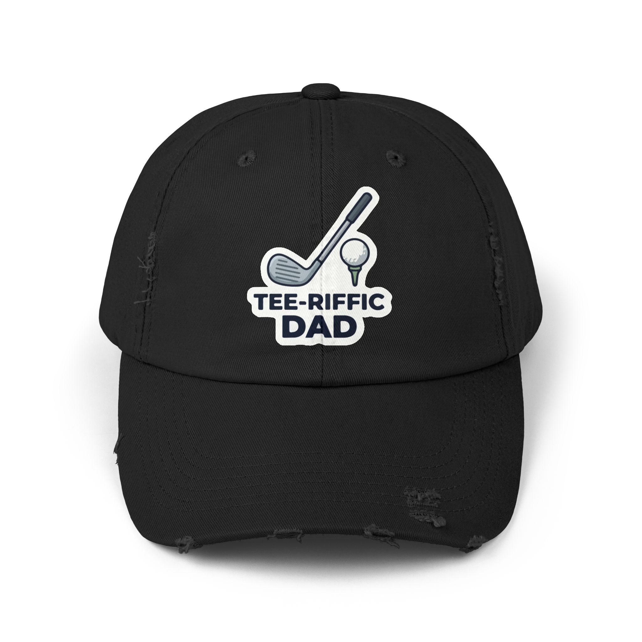 Tee-riffic Dad Cap — Distressed Golf Dad Hat, Father's Day Gift