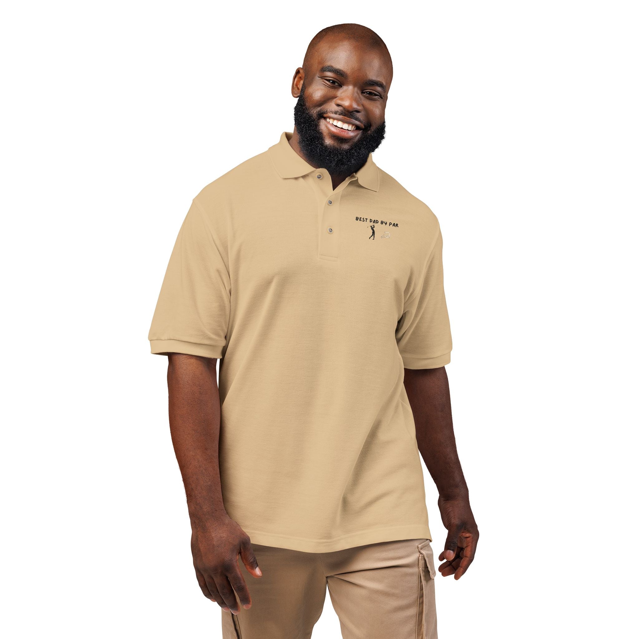 Embroidered Polo Shirt — “Just Go For It” Minimalist Golf Logo