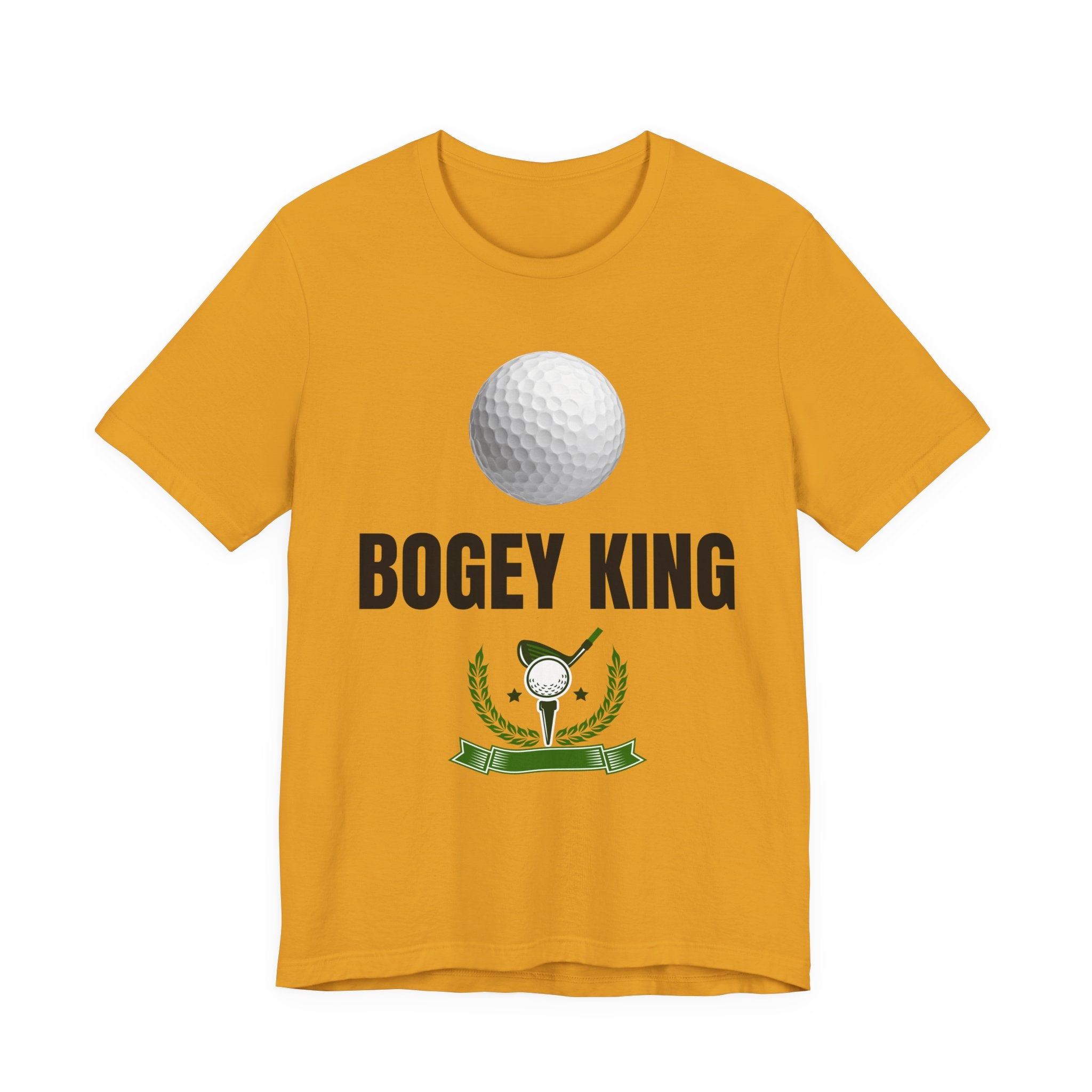 Bogey King Golf T-Shirt — Funny Golf Shirt with Golf Ball & Wreath Design