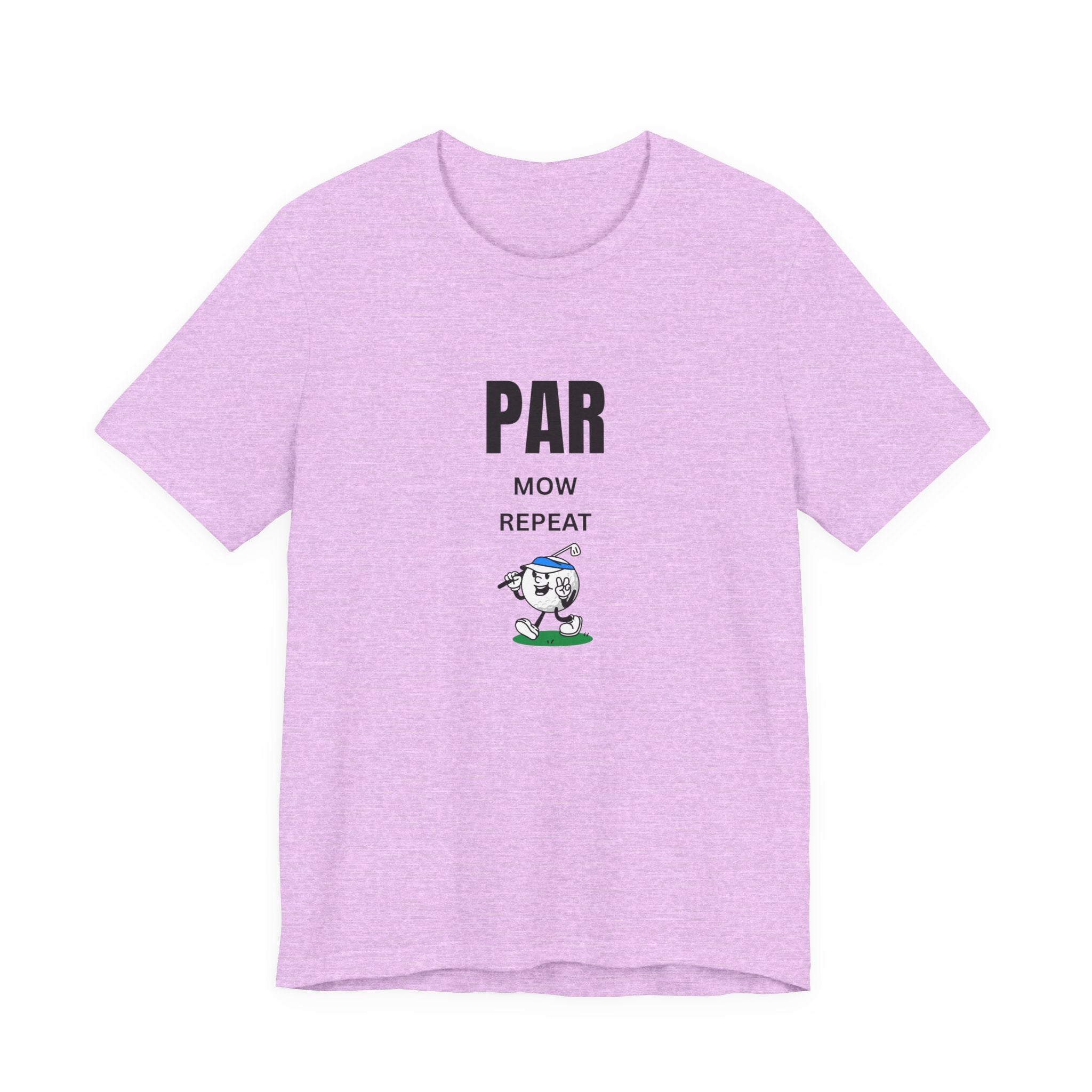 Golf "Par, Mow, Repeat" T-Shirt — Funny Golfing Tee for Golf Lovers