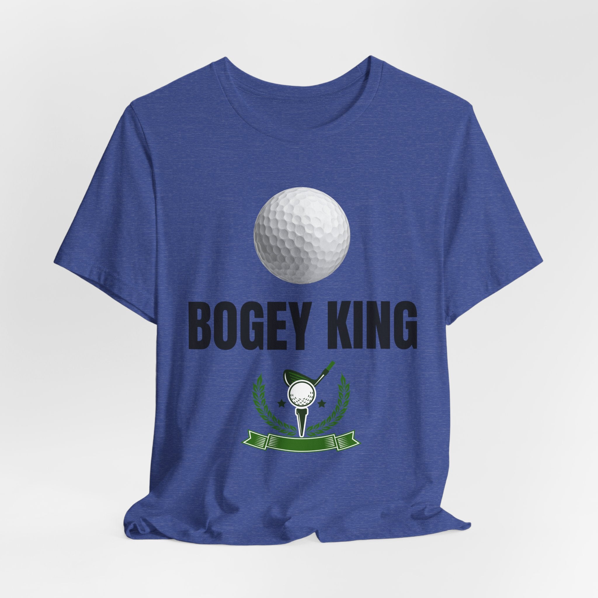 Bogey King Golf T-Shirt — Funny Golf Shirt with Golf Ball & Wreath Design