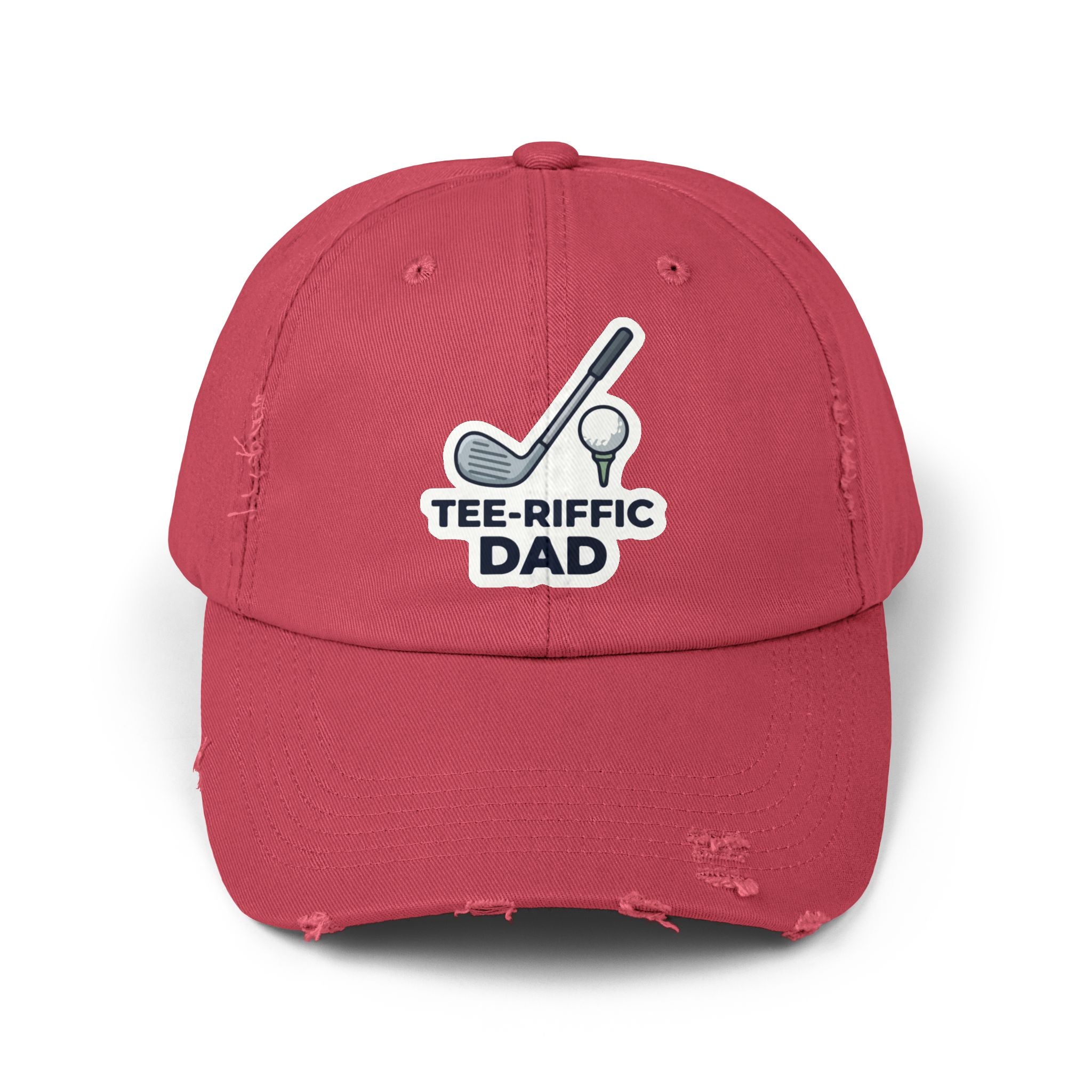 Tee-riffic Dad Cap — Distressed Golf Dad Hat, Father's Day Gift