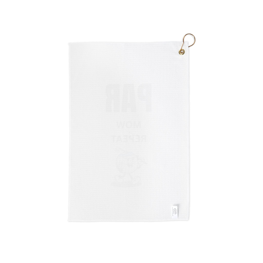Golf Towel — "Par Mow Repeat" Funny Golf Club Towel with Grommet (Gift for Golfers)
