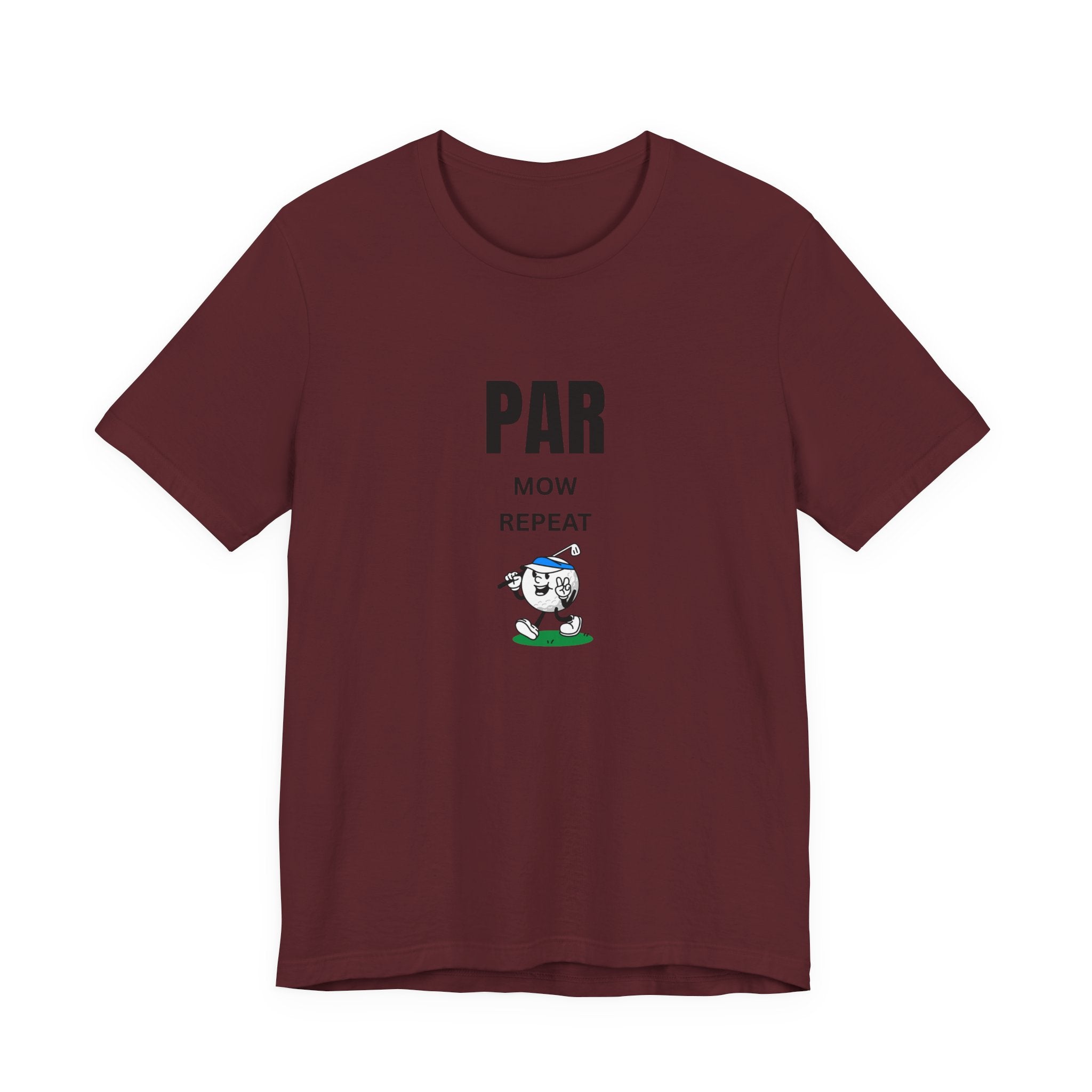 Golf "Par, Mow, Repeat" T-Shirt — Funny Golfing Tee for Golf Lovers