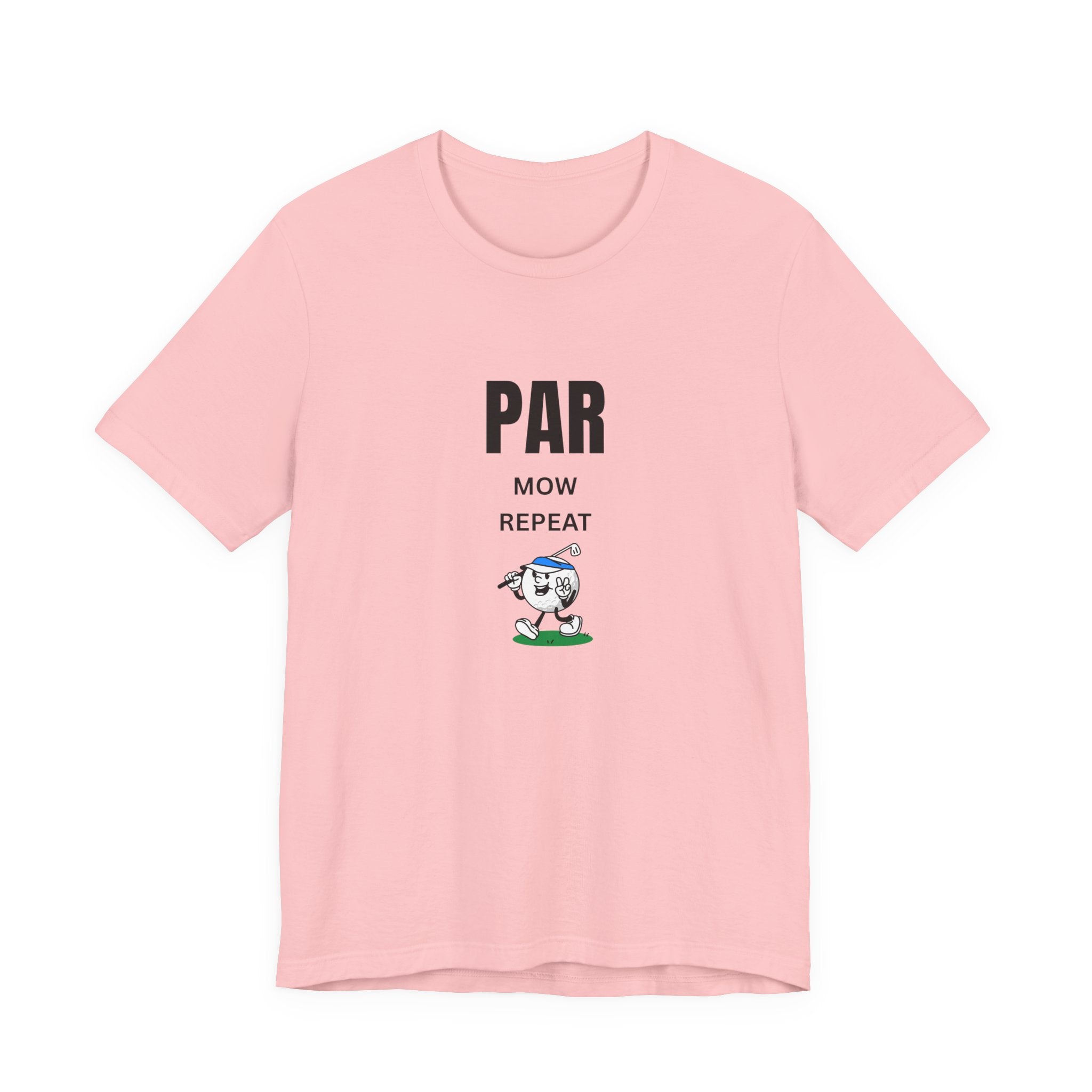 Golf "Par, Mow, Repeat" T-Shirt — Funny Golfing Tee for Golf Lovers