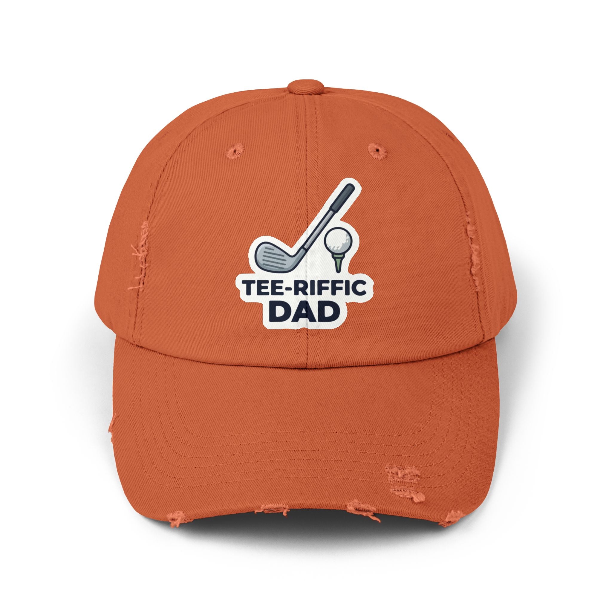 Tee-riffic Dad Cap — Distressed Golf Dad Hat, Father's Day Gift