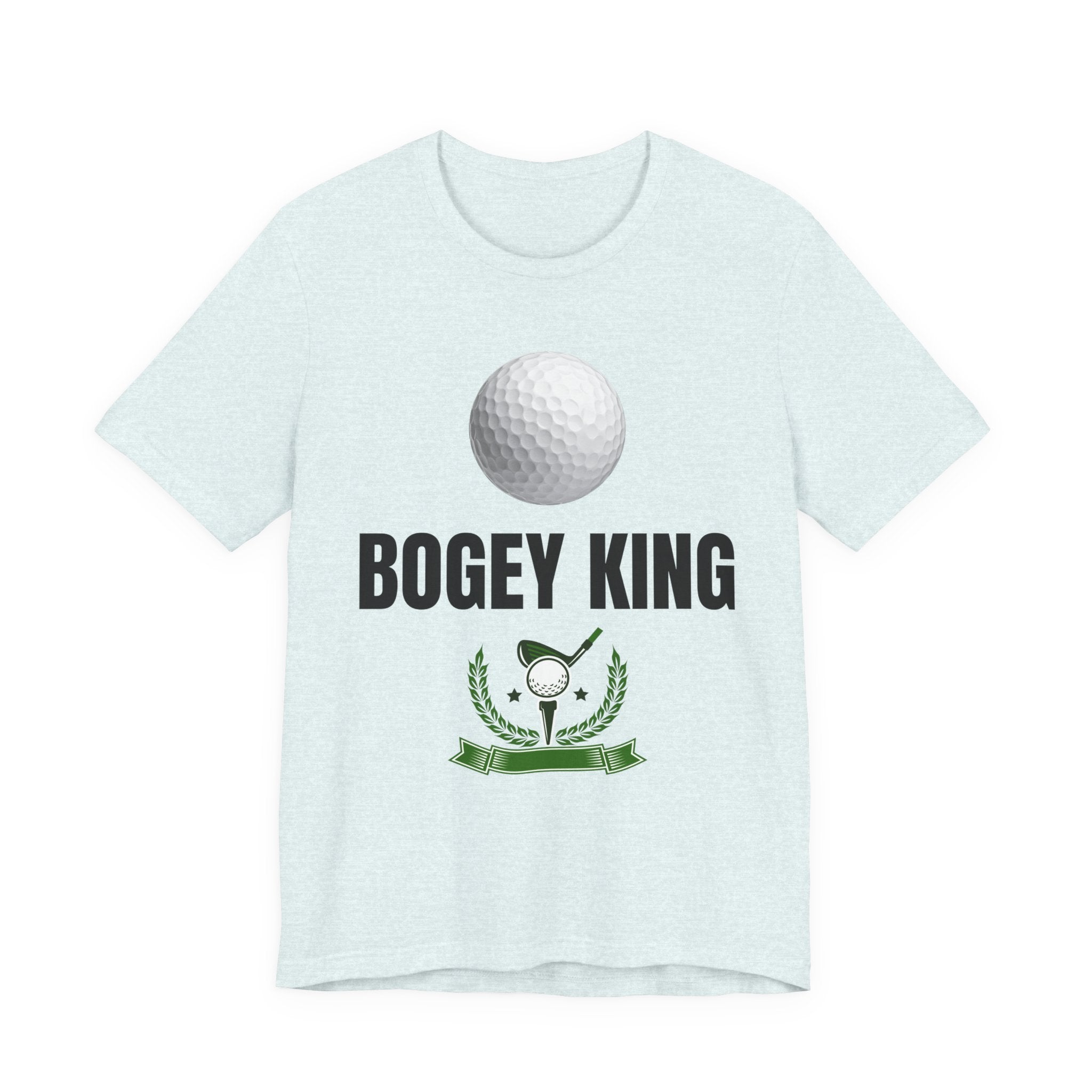 Bogey King Golf T-Shirt — Funny Golf Shirt with Golf Ball & Wreath Design