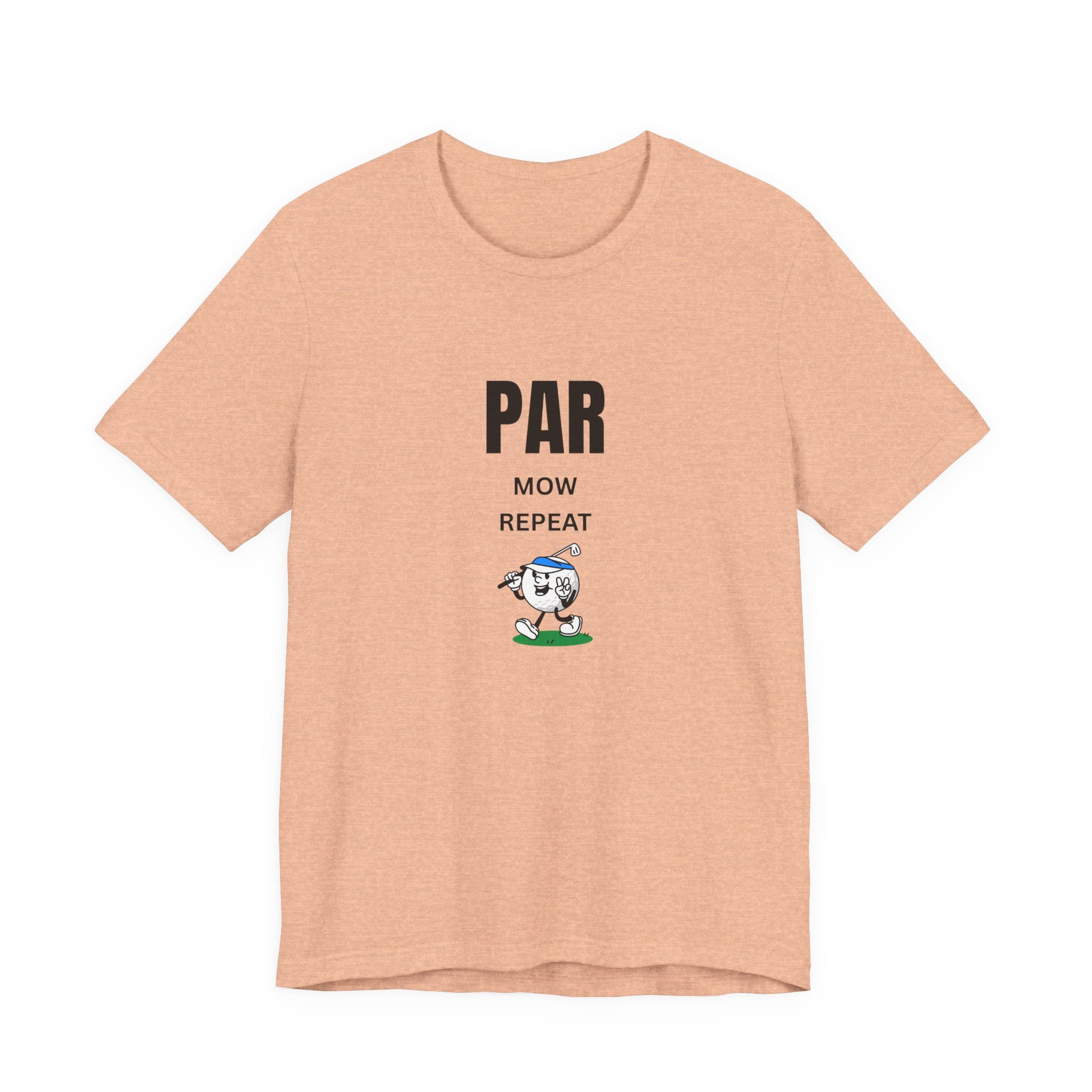 Golf "Par, Mow, Repeat" T-Shirt — Funny Golfing Tee for Golf Lovers