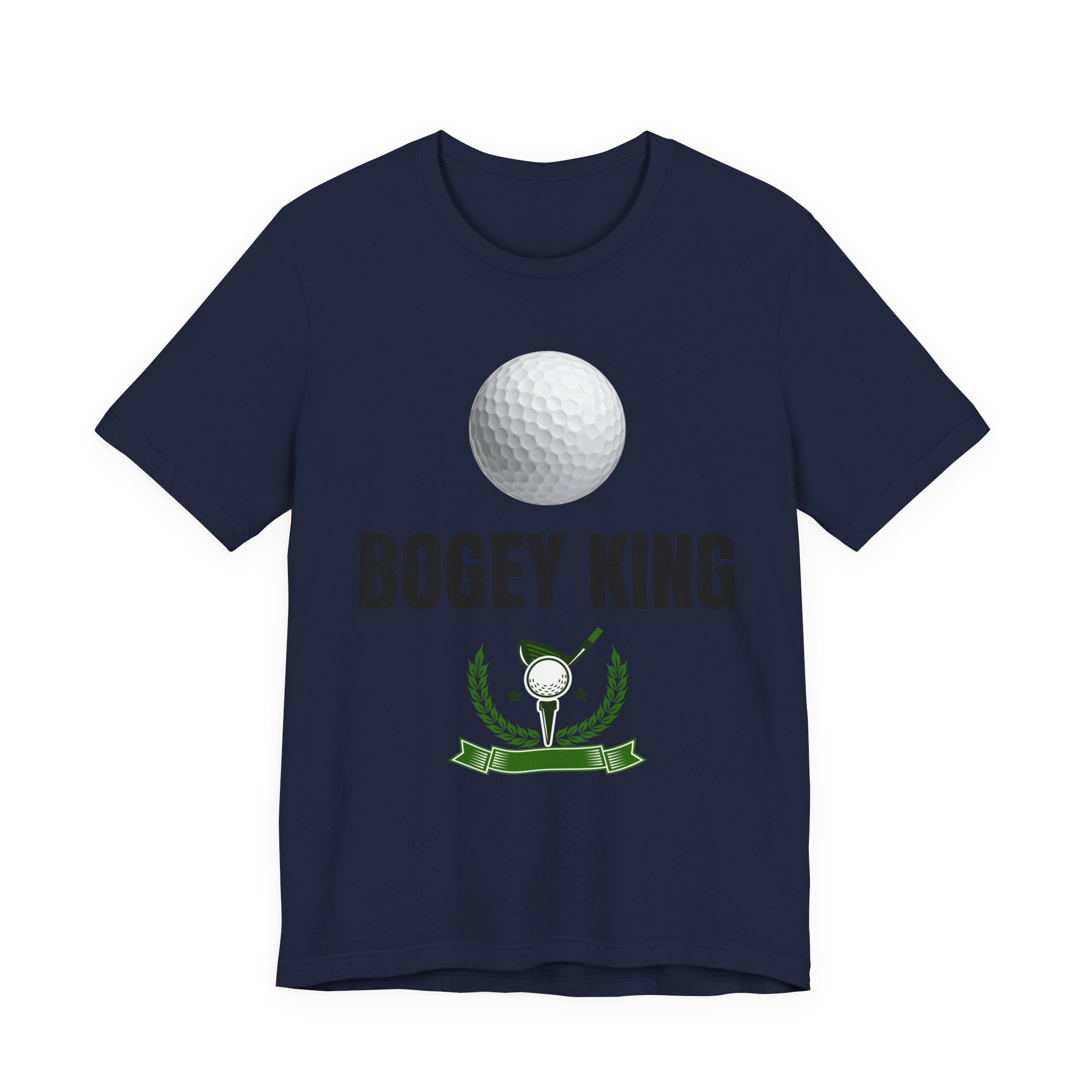 Bogey King Golf T-Shirt — Funny Golf Shirt with Golf Ball & Wreath Design