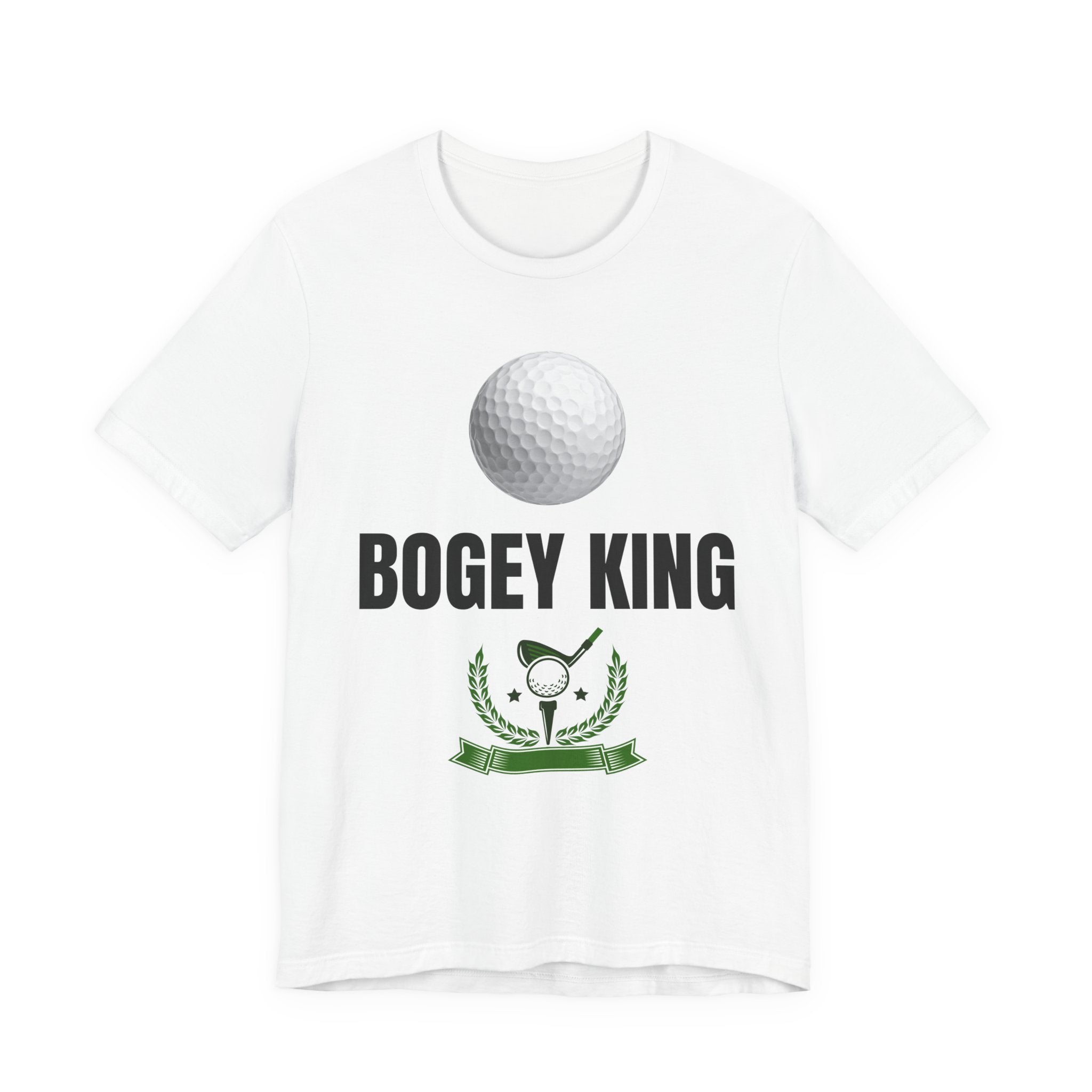 Bogey King Golf T-Shirt — Funny Golf Shirt with Golf Ball & Wreath Design