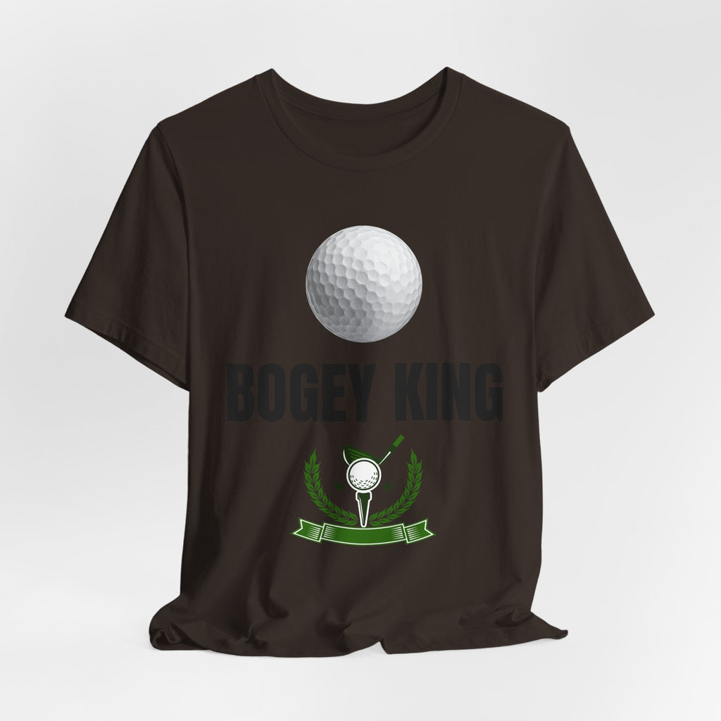 Bogey King Golf T-Shirt — Funny Golf Shirt with Golf Ball & Wreath Design