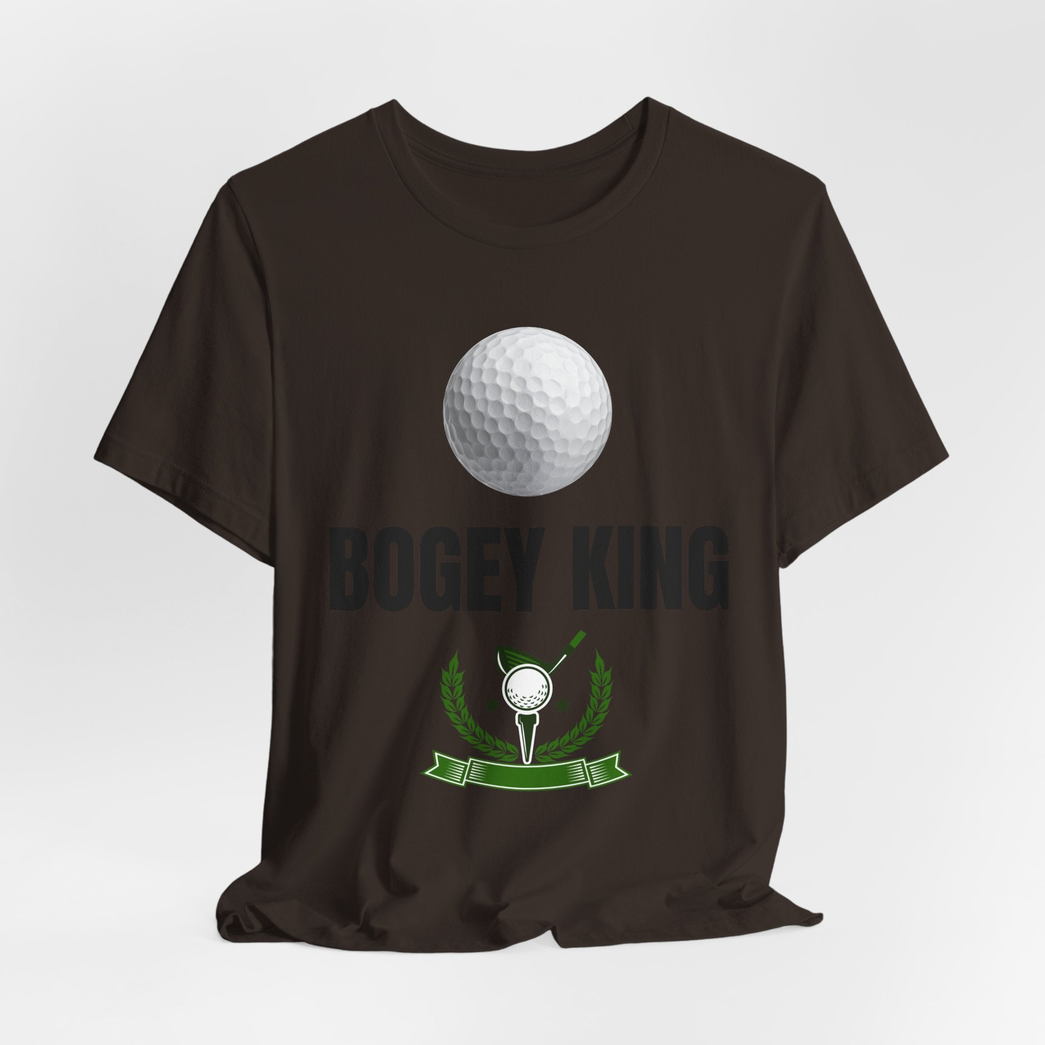 Bogey King Golf T-Shirt — Funny Golf Shirt with Golf Ball & Wreath Design