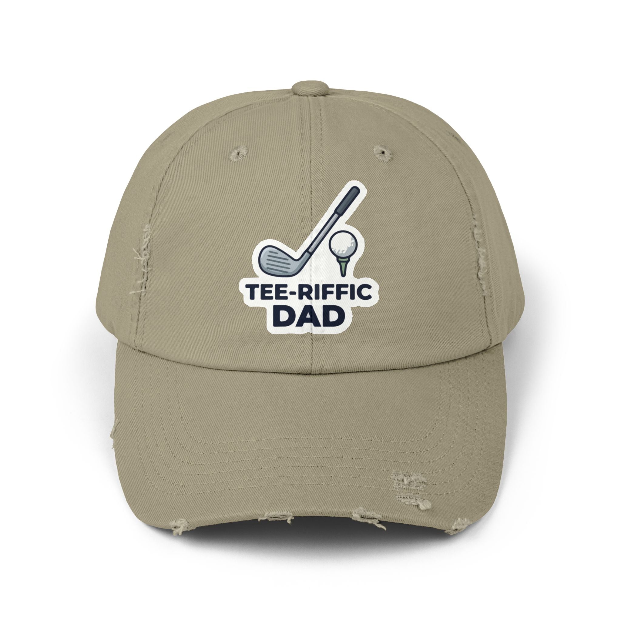 Tee-riffic Dad Cap — Distressed Golf Dad Hat, Father's Day Gift