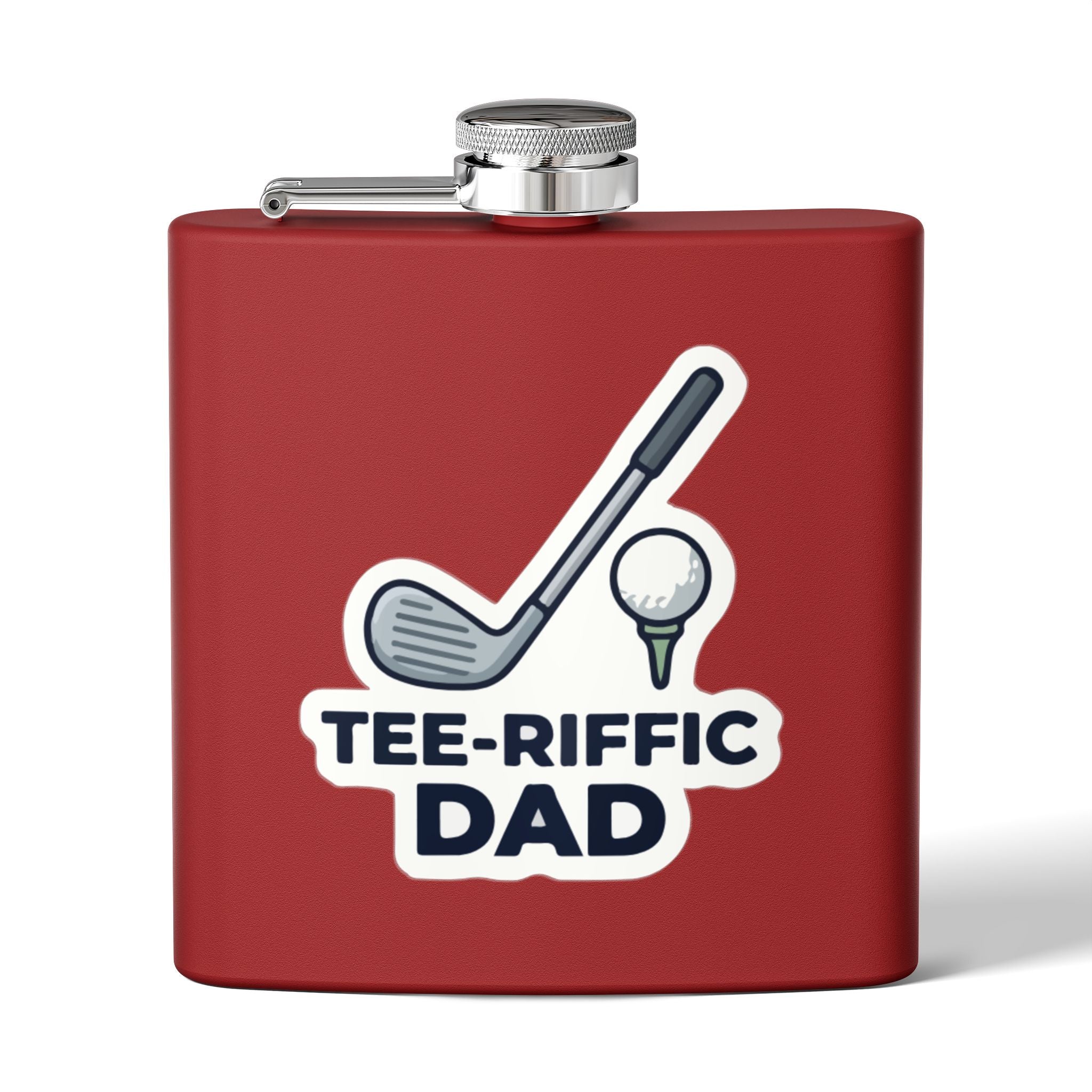 Flask — Tee-riffic Dad Golf Stainless Steel Hip Flask (6oz)