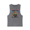 4th of July Beer Tank Top — "Happy 4th Get Beered Up" Patriotic Eagle Stonewash Tank