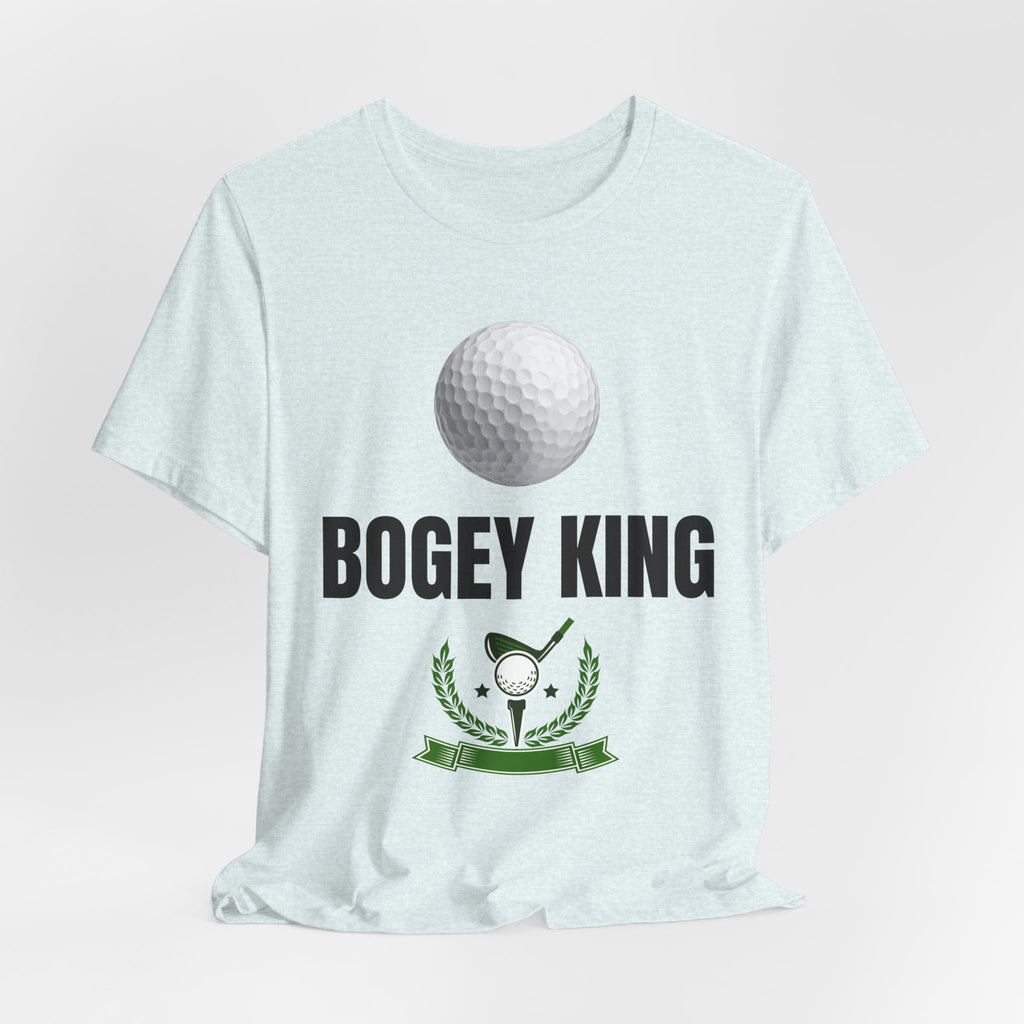 Bogey King Golf T-Shirt — Funny Golf Shirt with Golf Ball & Wreath Design
