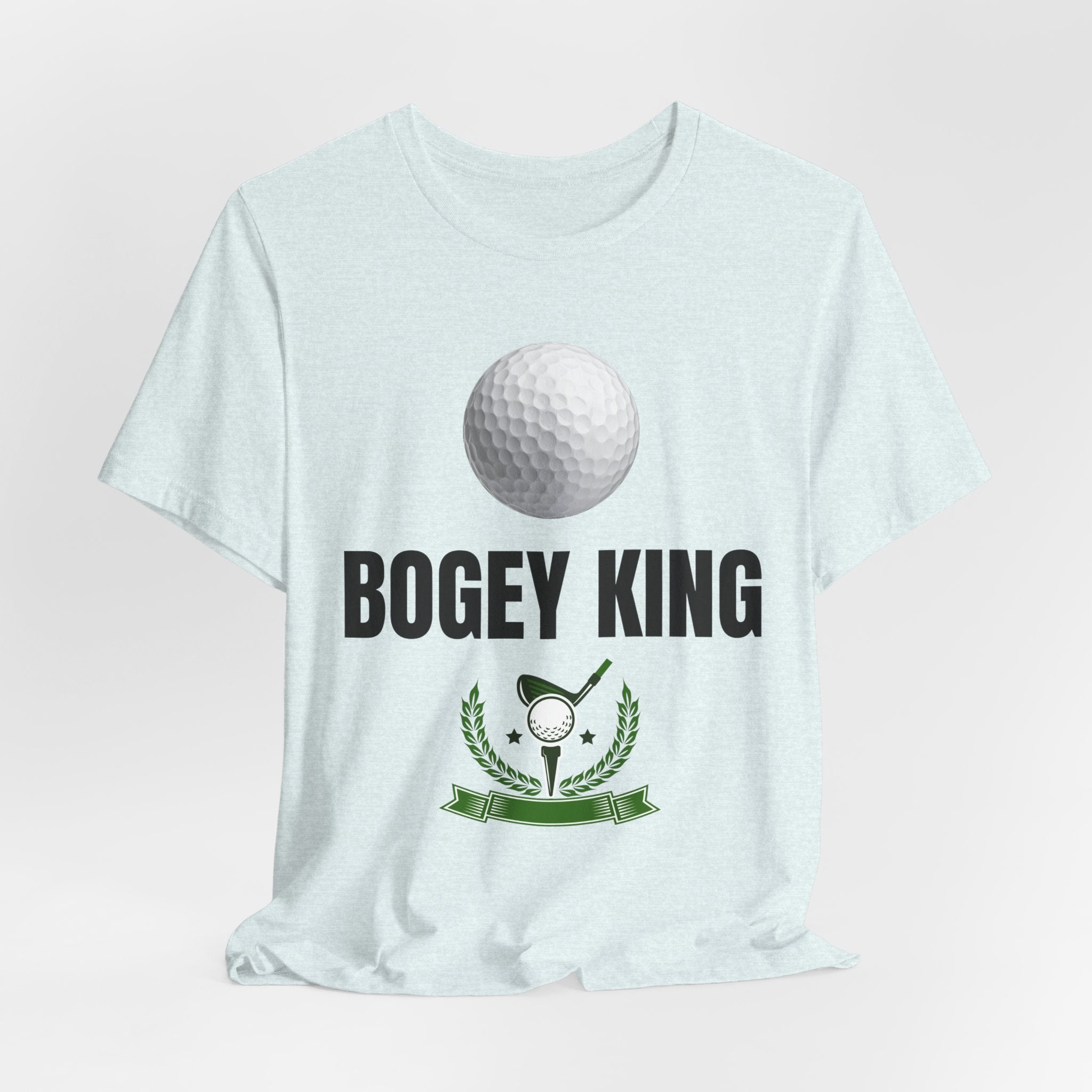 Bogey King Golf T-Shirt — Funny Golf Shirt with Golf Ball & Wreath Design