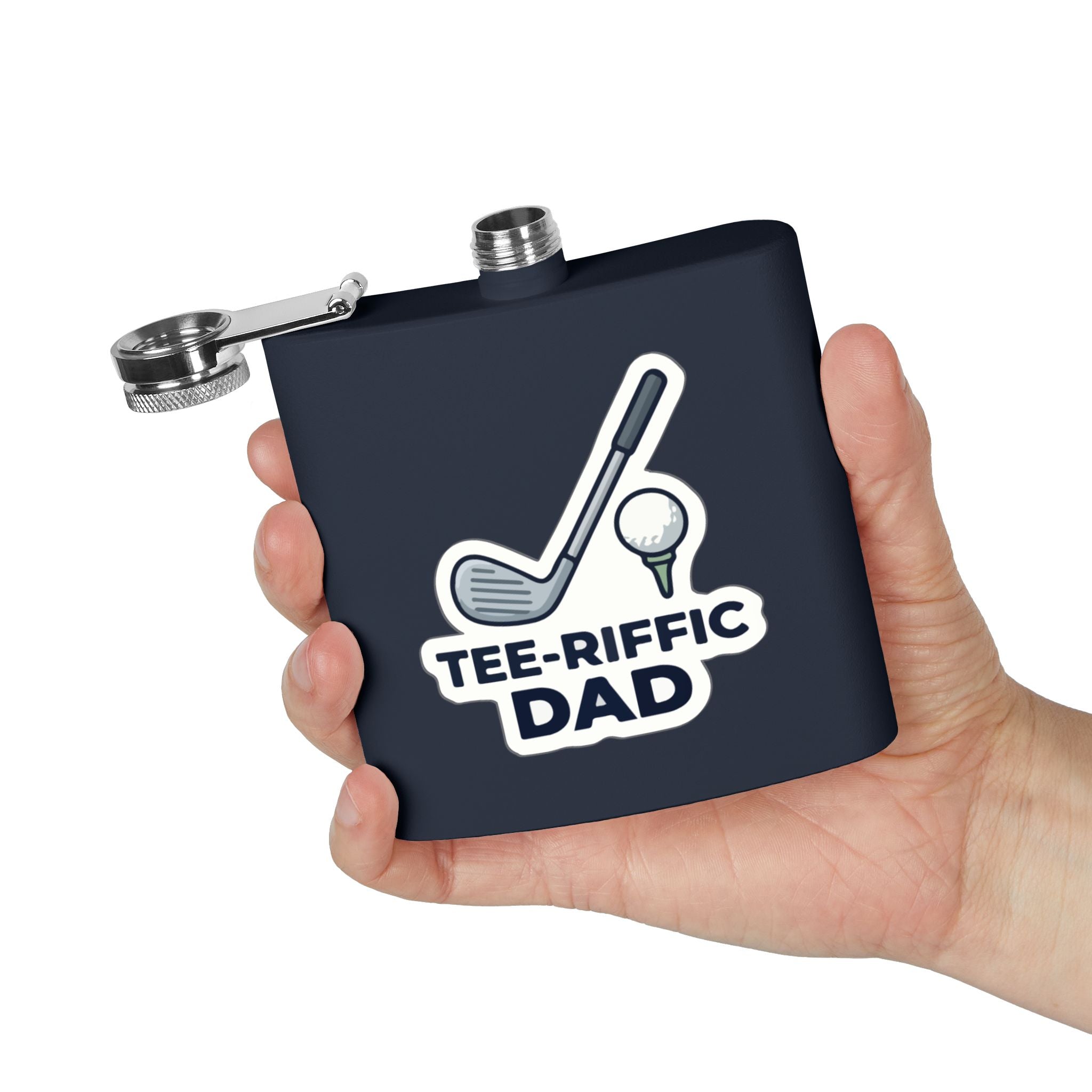 Flask — Tee-riffic Dad Golf Stainless Steel Hip Flask (6oz)