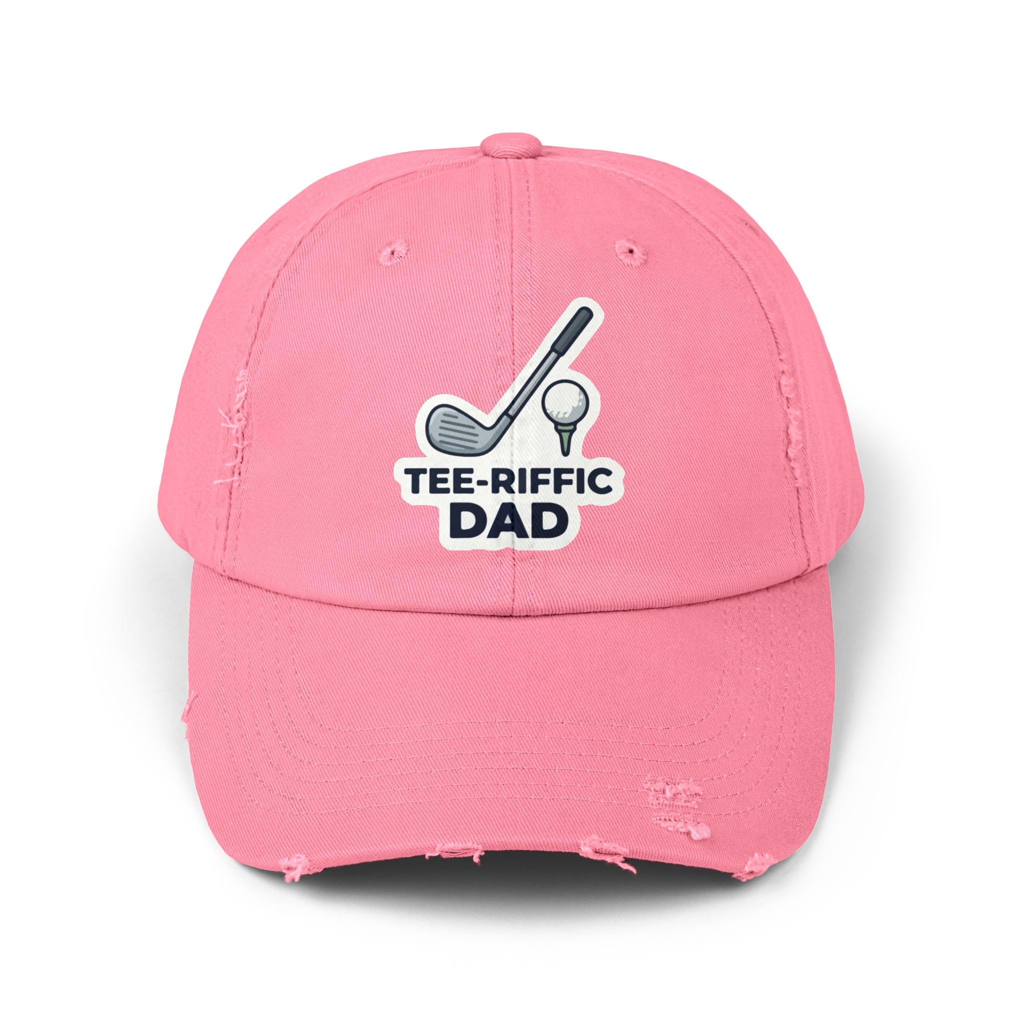Tee-riffic Dad Cap — Distressed Golf Dad Hat, Father's Day Gift
