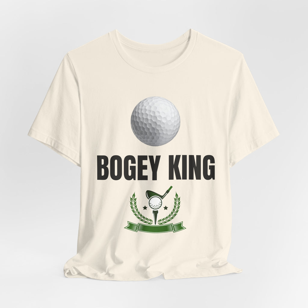 Bogey King Golf T-Shirt — Funny Golf Shirt with Golf Ball & Wreath Design