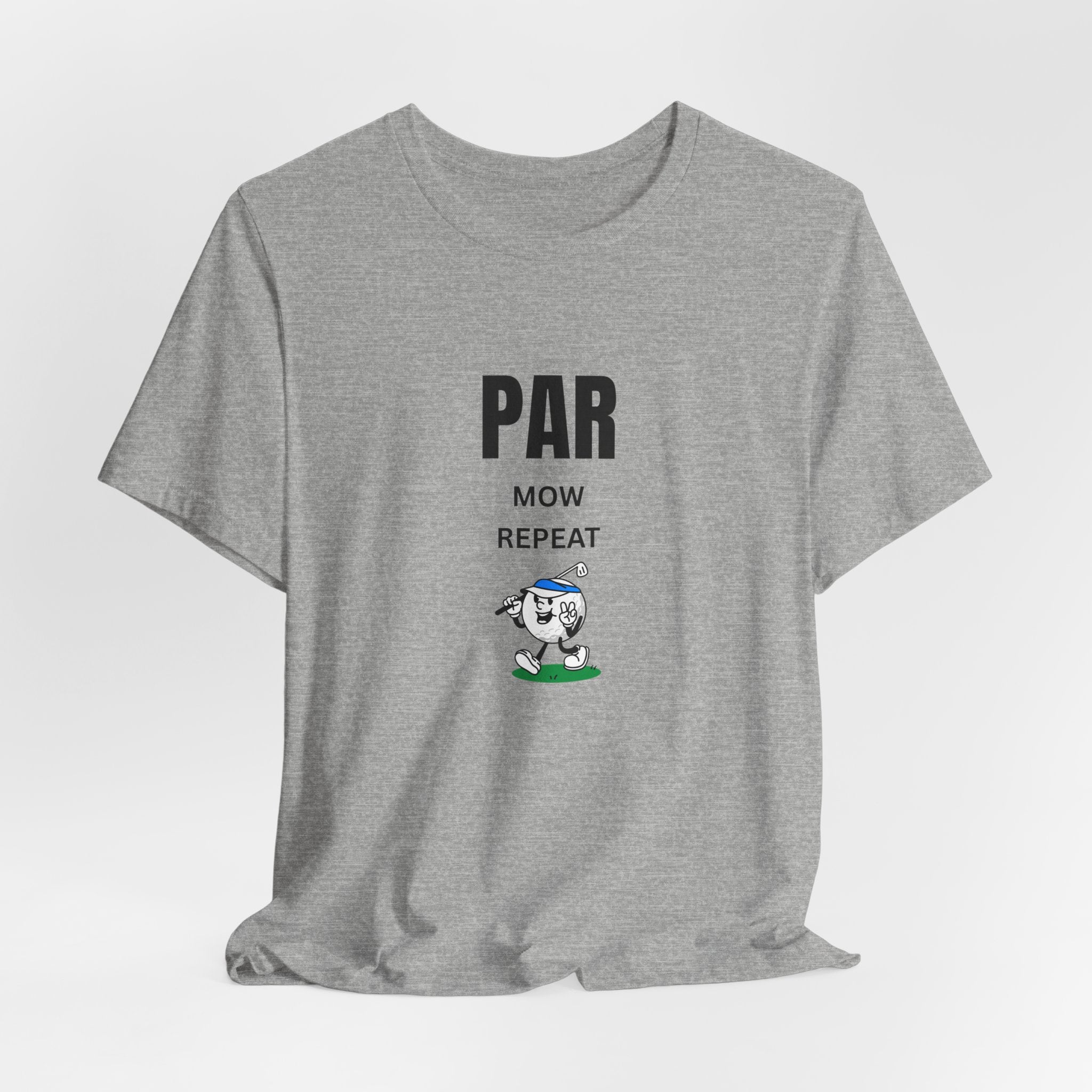 Golf "Par, Mow, Repeat" T-Shirt — Funny Golfing Tee for Golf Lovers