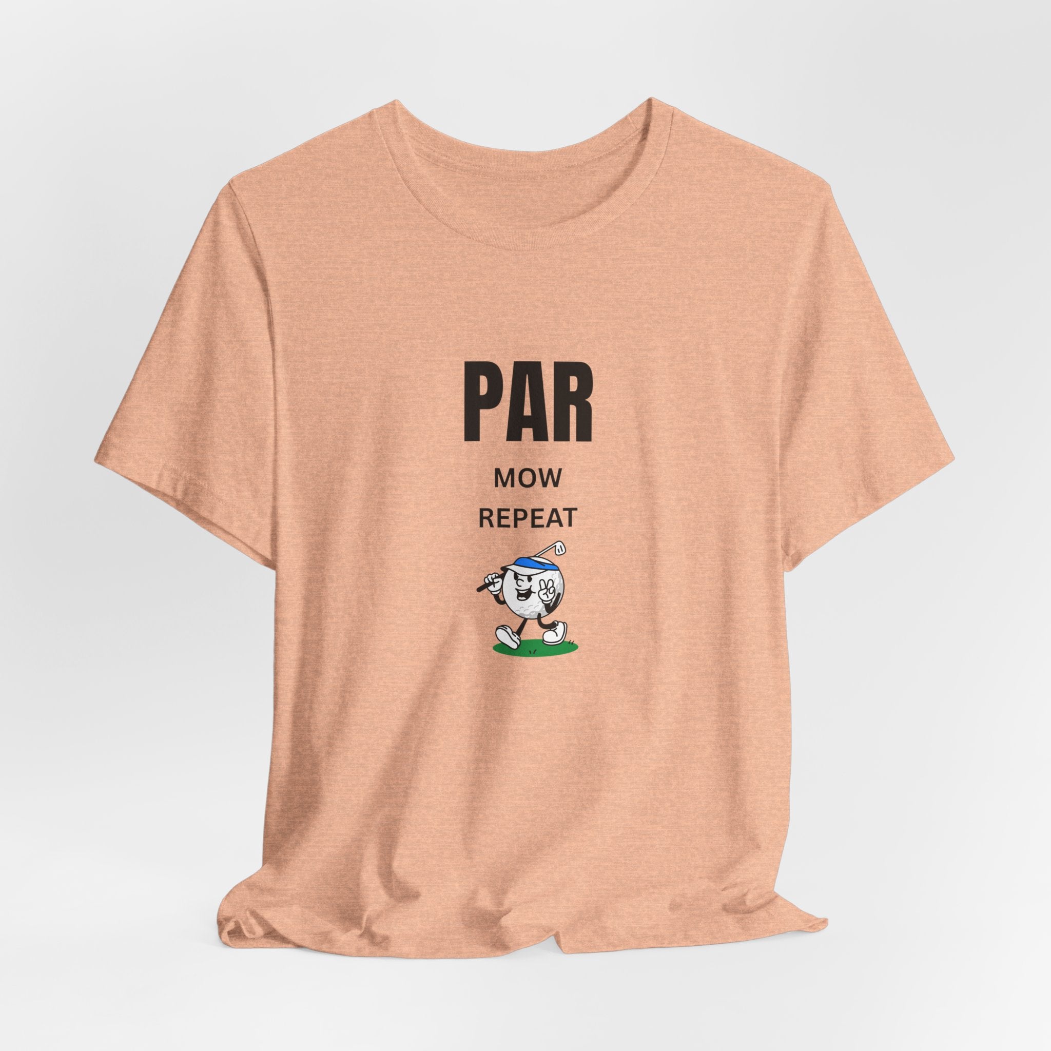 Golf "Par, Mow, Repeat" T-Shirt — Funny Golfing Tee for Golf Lovers