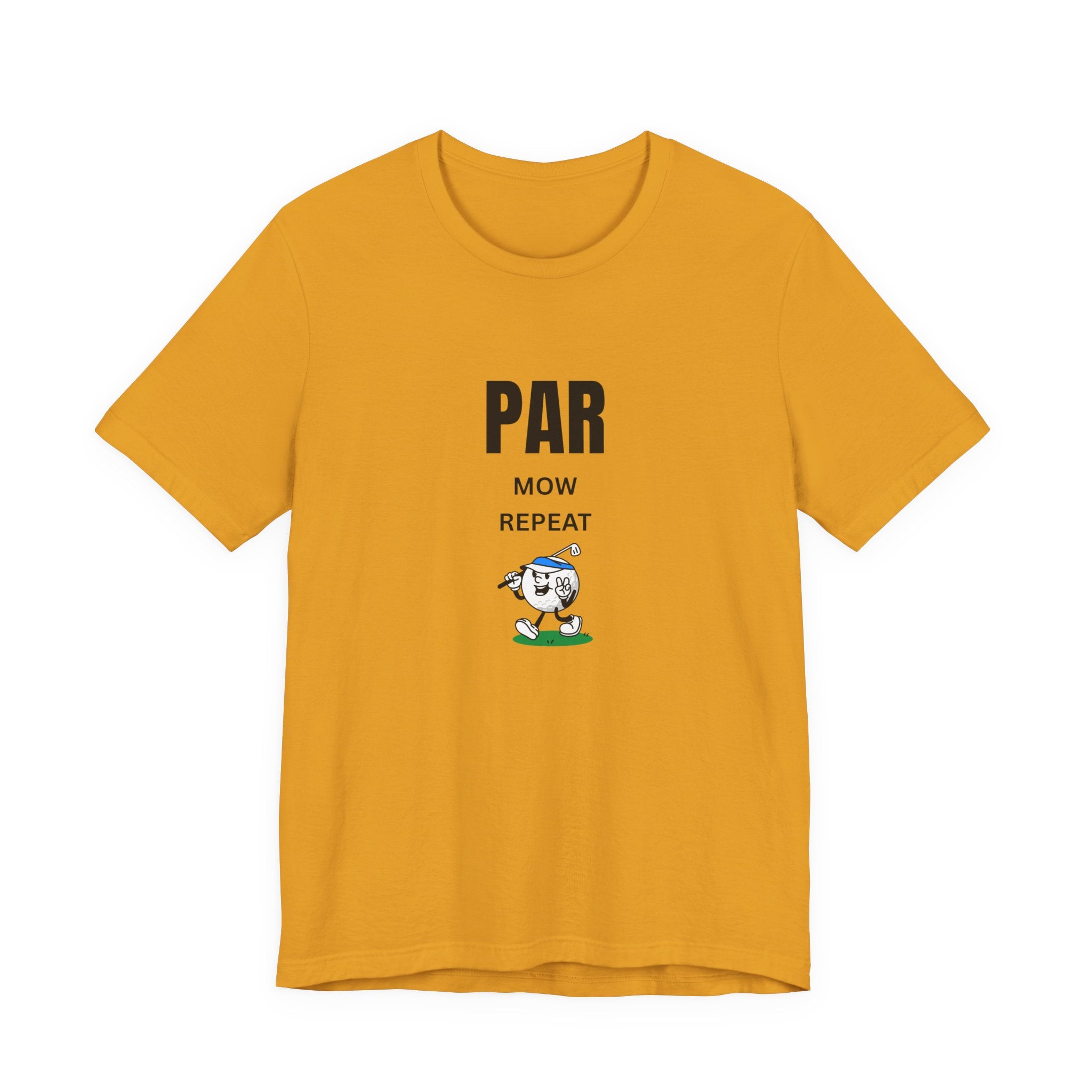 Golf "Par, Mow, Repeat" T-Shirt — Funny Golfing Tee for Golf Lovers