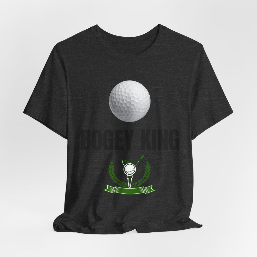 Bogey King Golf T-Shirt — Funny Golf Shirt with Golf Ball & Wreath Design