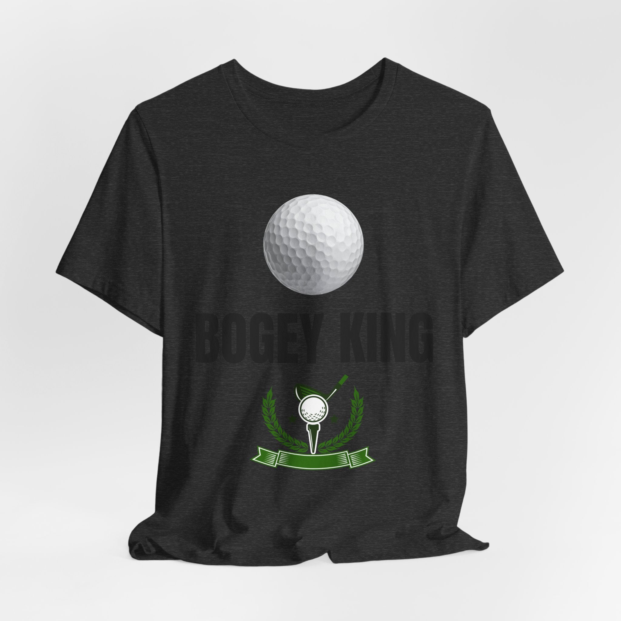 Bogey King Golf T-Shirt — Funny Golf Shirt with Golf Ball & Wreath Design
