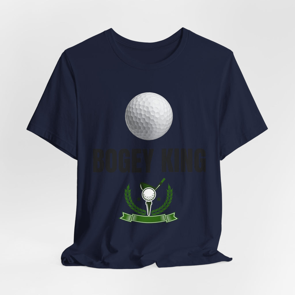 Bogey King Golf T-Shirt — Funny Golf Shirt with Golf Ball & Wreath Design