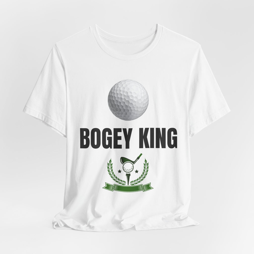 Bogey King Golf T-Shirt — Funny Golf Shirt with Golf Ball & Wreath Design