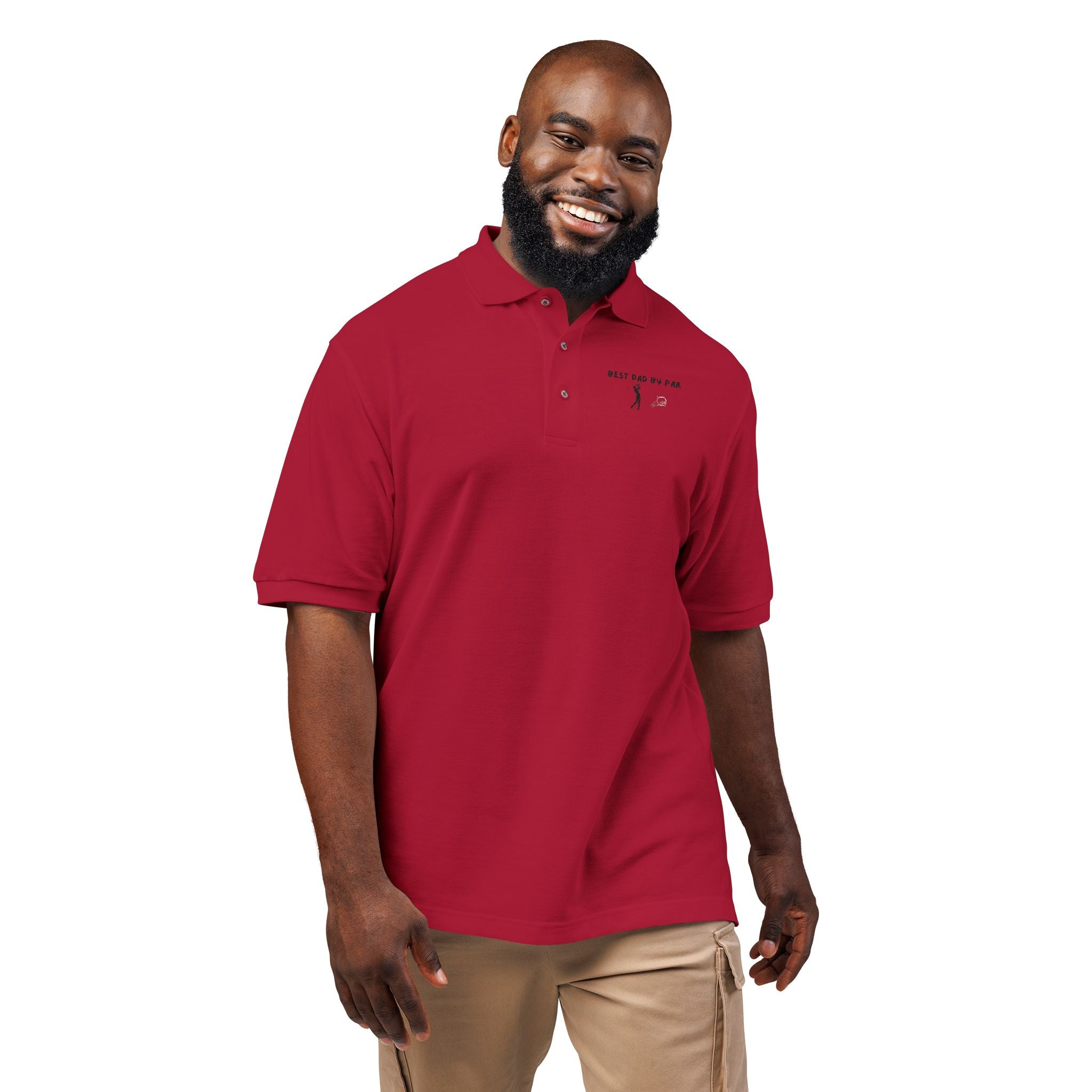 Embroidered Polo Shirt — “Just Go For It” Minimalist Golf Logo