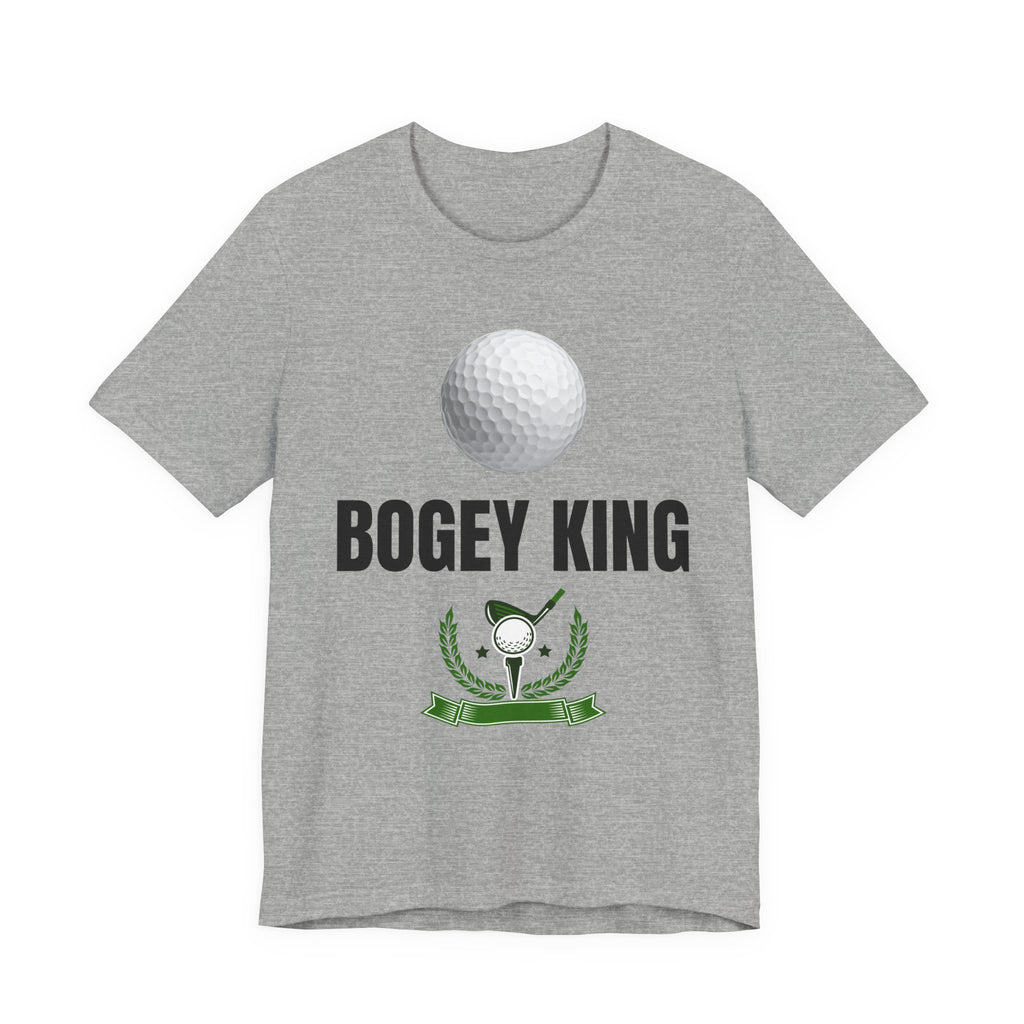 Bogey King Golf T-Shirt — Funny Golf Shirt with Golf Ball & Wreath Design