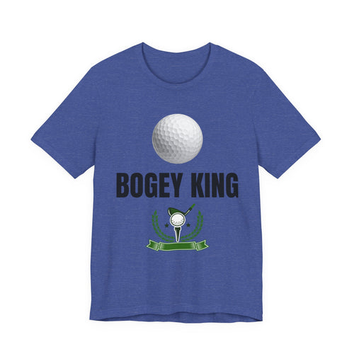 Bogey King Golf T-Shirt — Funny Golf Shirt with Golf Ball & Wreath Design