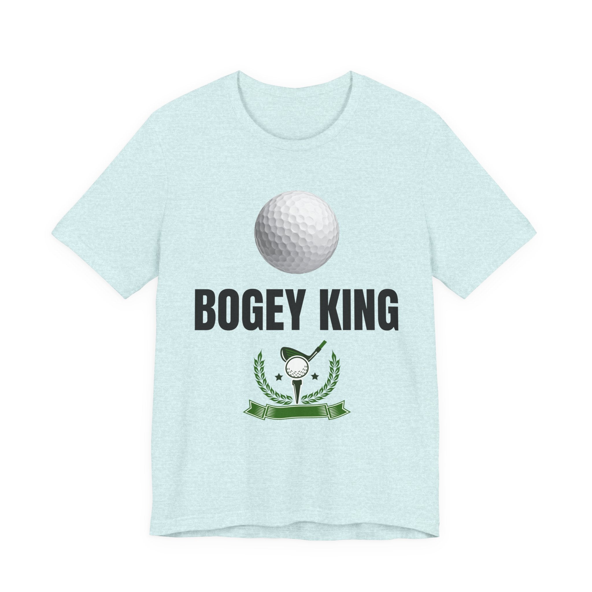 Bogey King Golf T-Shirt — Funny Golf Shirt with Golf Ball & Wreath Design