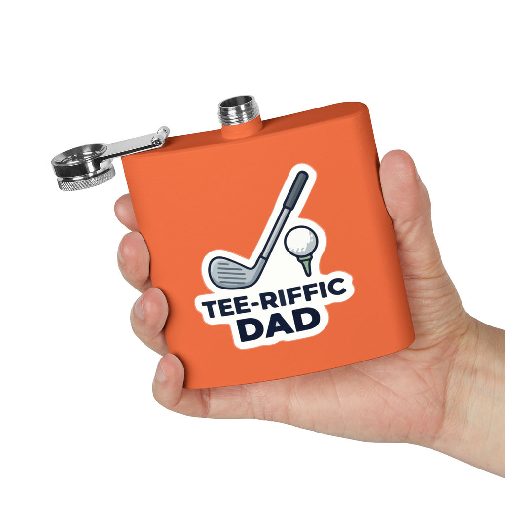 Flask — Tee-riffic Dad Golf Stainless Steel Hip Flask (6oz)