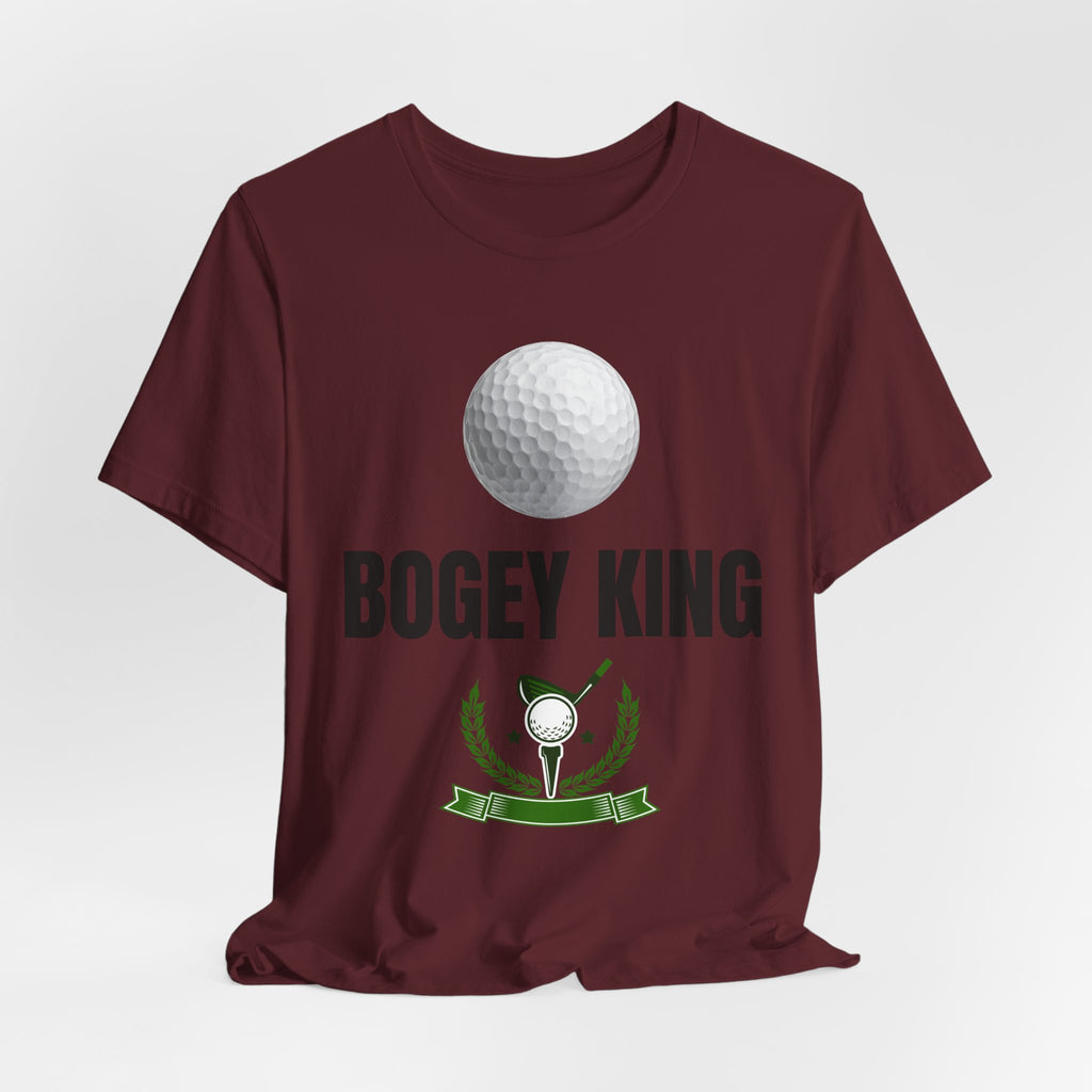 Bogey King Golf T-Shirt — Funny Golf Shirt with Golf Ball & Wreath Design