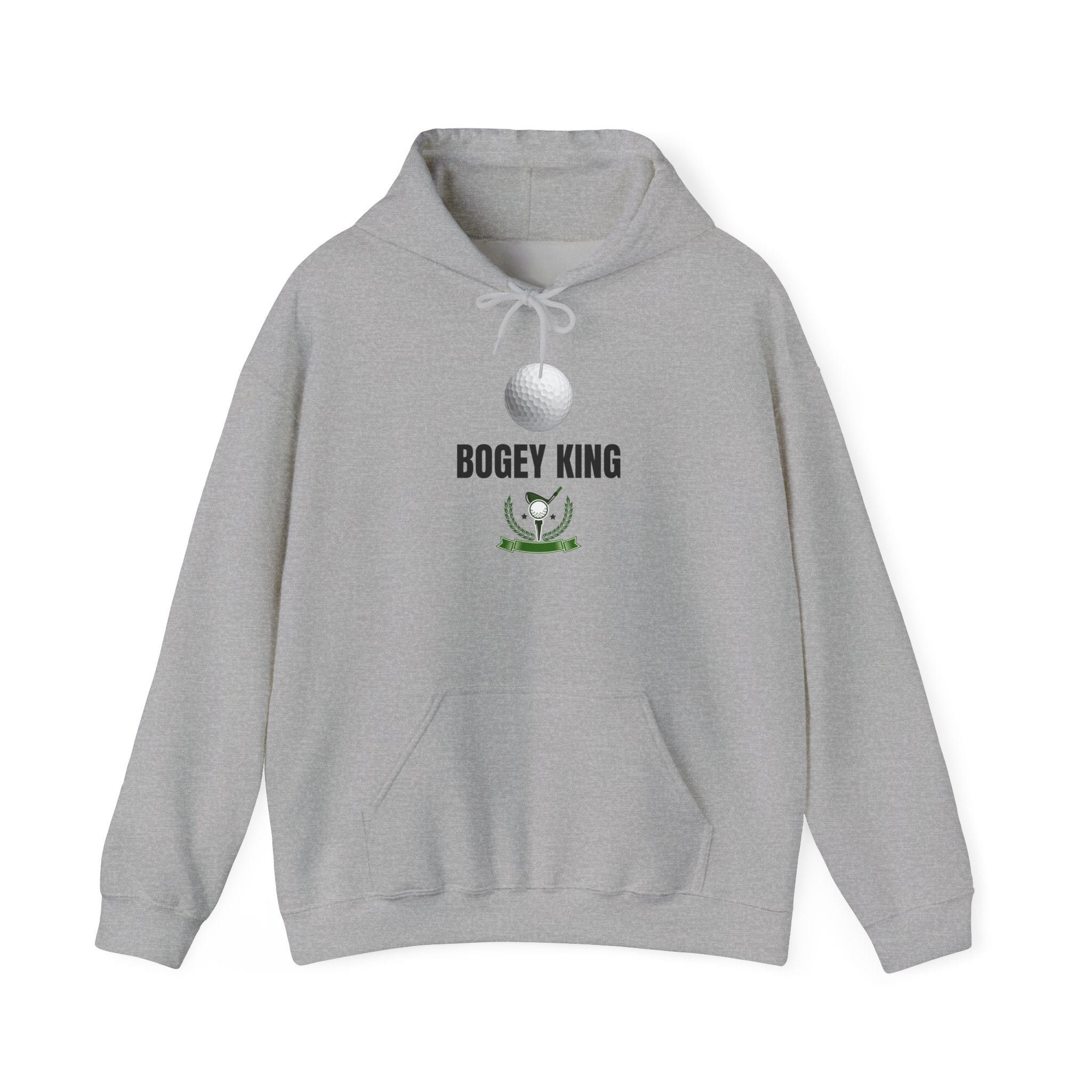 Bogey King Hoodie - Golf Lover Pullover with Golf Ball & Trophy Graphic