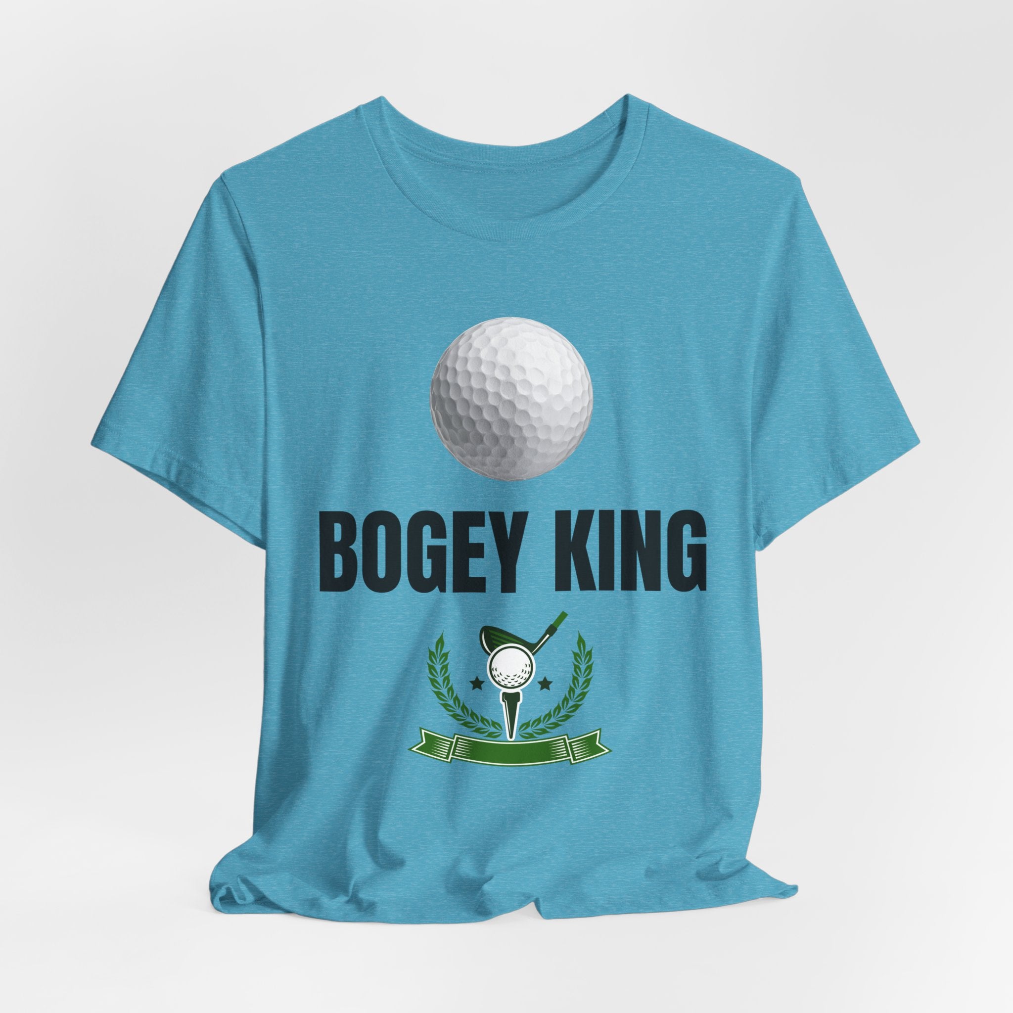 Bogey King Golf T-Shirt — Funny Golf Shirt with Golf Ball & Wreath Design