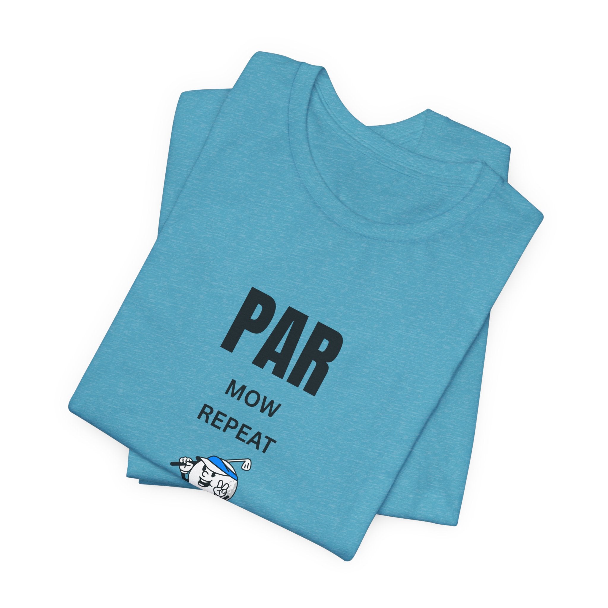 Golf "Par, Mow, Repeat" T-Shirt — Funny Golfing Tee for Golf Lovers