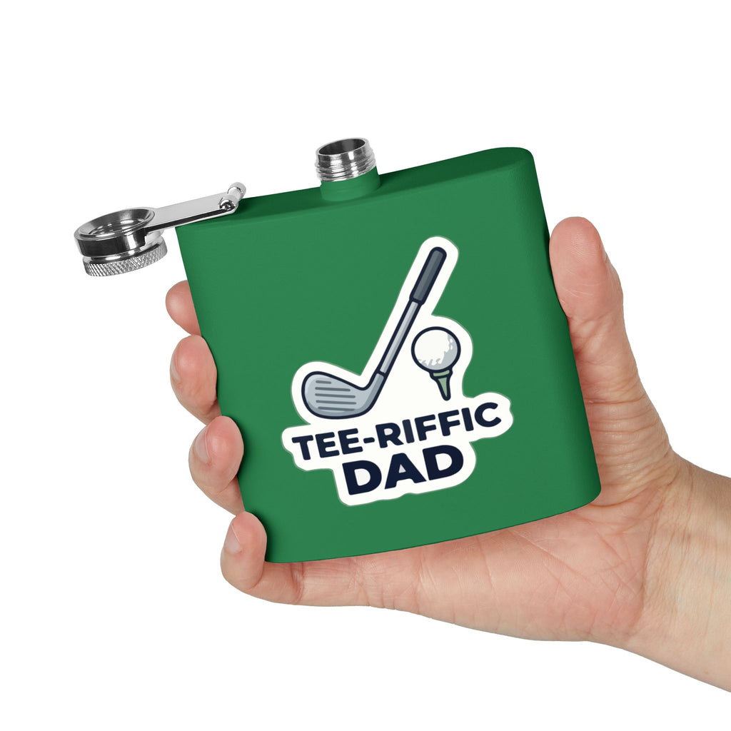 Flask — Tee-riffic Dad Golf Stainless Steel Hip Flask (6oz)