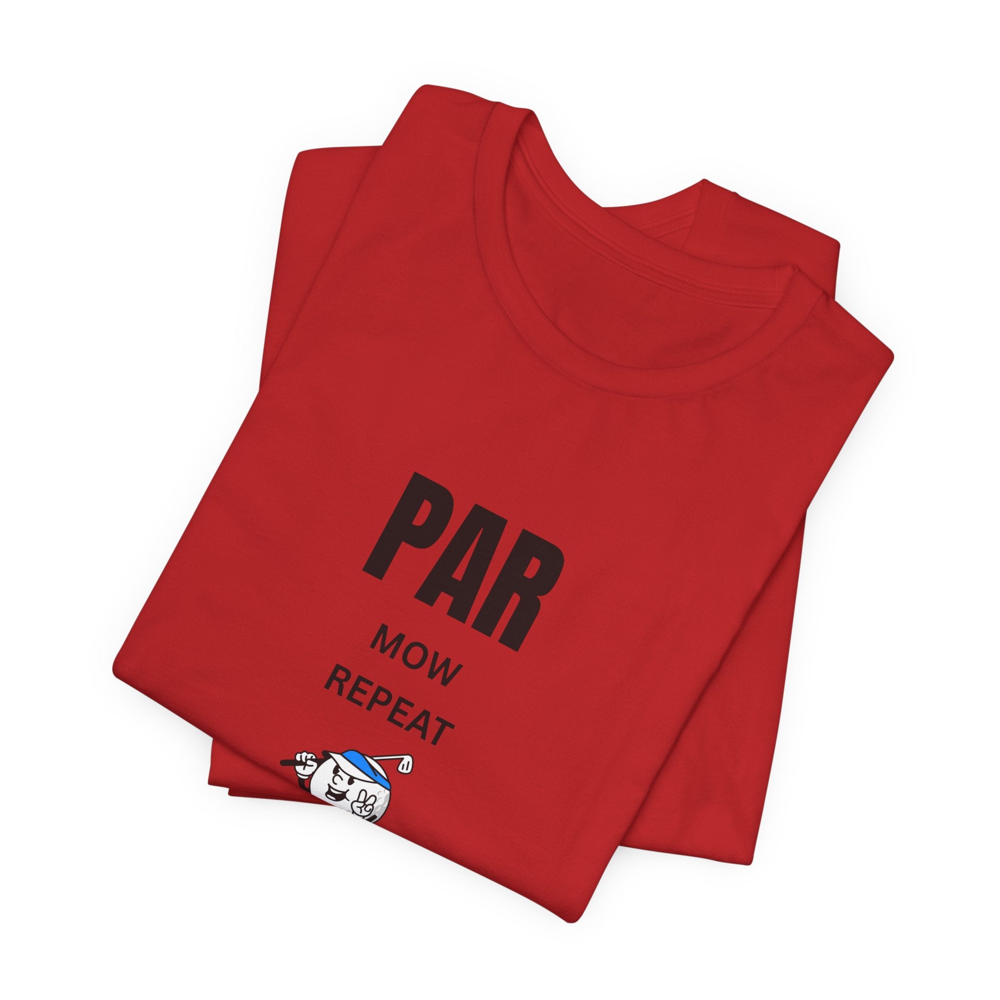 Golf "Par, Mow, Repeat" T-Shirt — Funny Golfing Tee for Golf Lovers