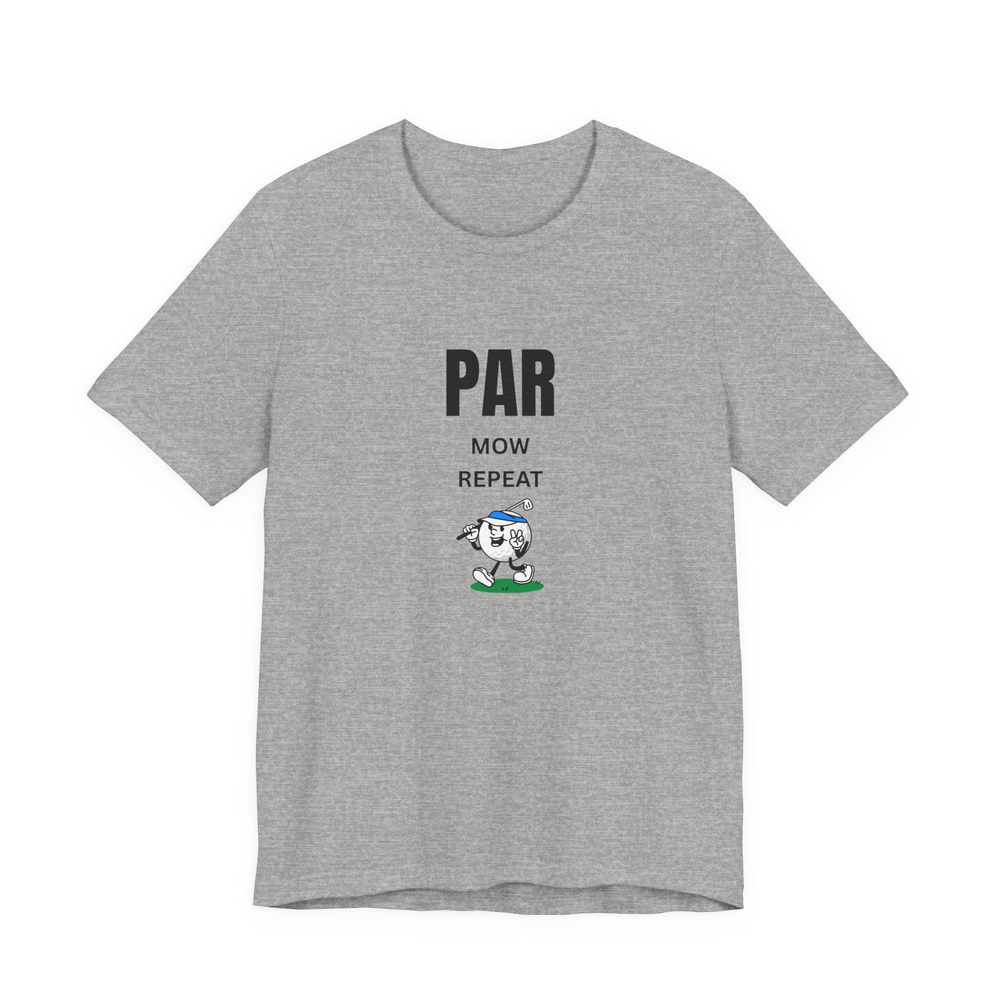 Golf "Par, Mow, Repeat" T-Shirt — Funny Golfing Tee for Golf Lovers
